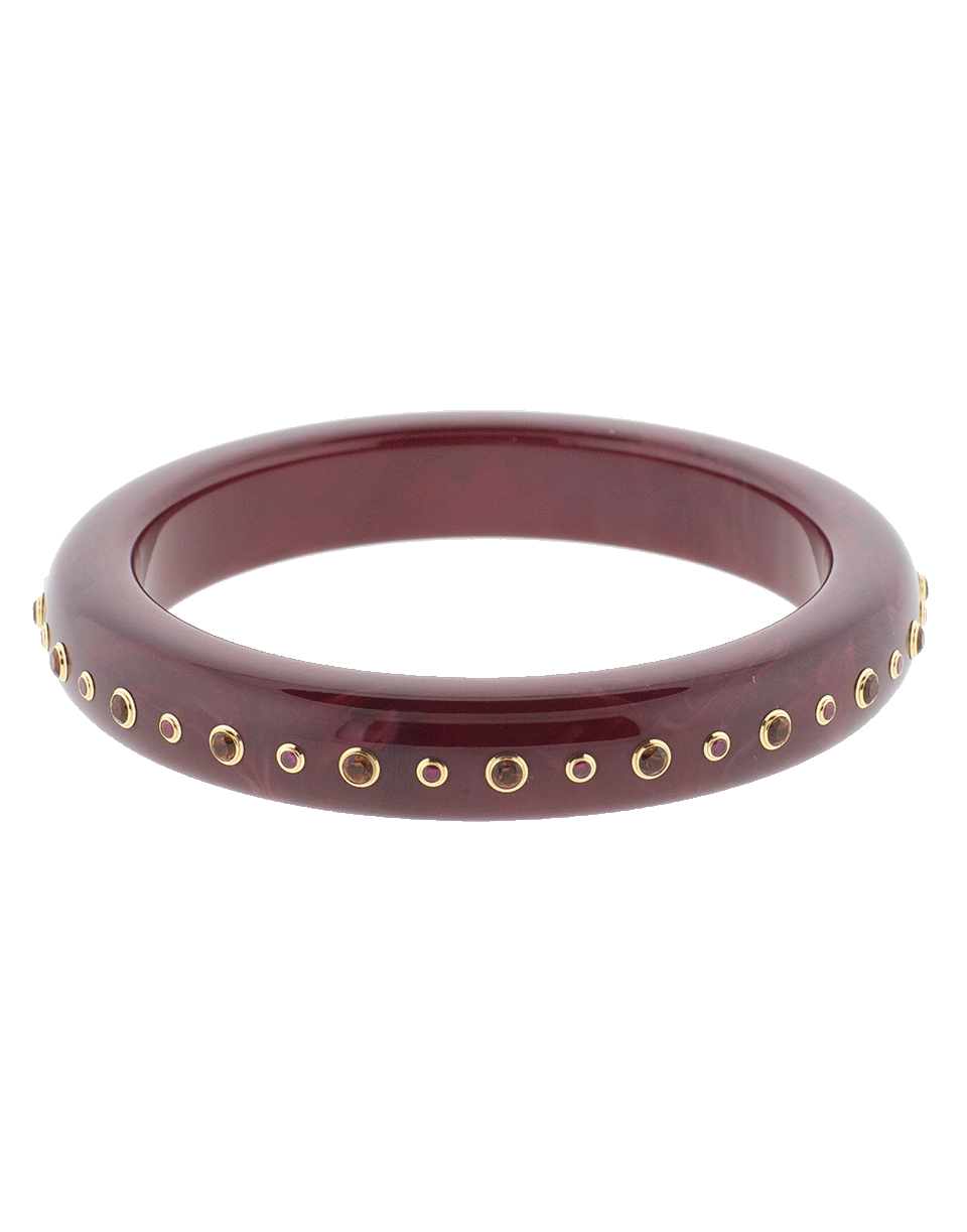 MARK DAVIS-Burgundy Bakelite Bangle-YELLOW GOLD