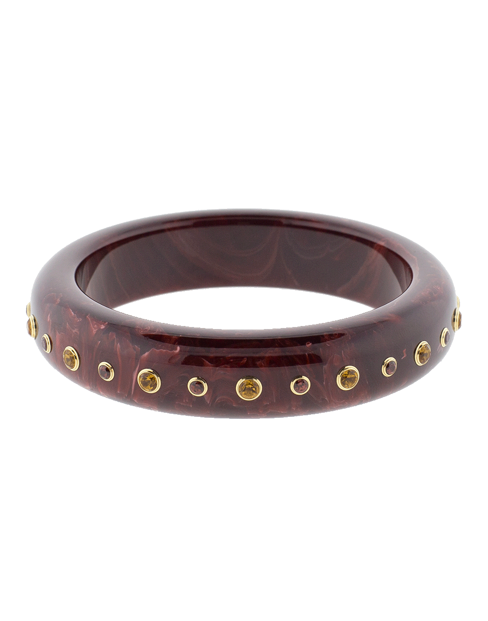 MARK DAVIS-Burgundy Bakelite Bangle-YELLOW GOLD