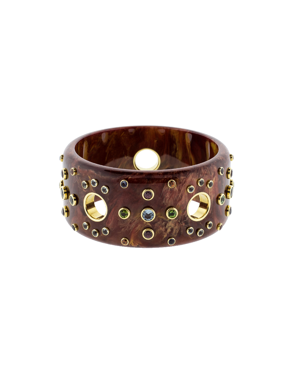 MARK DAVIS-Burgundy Bakelite Bangle-YELLOW GOLD