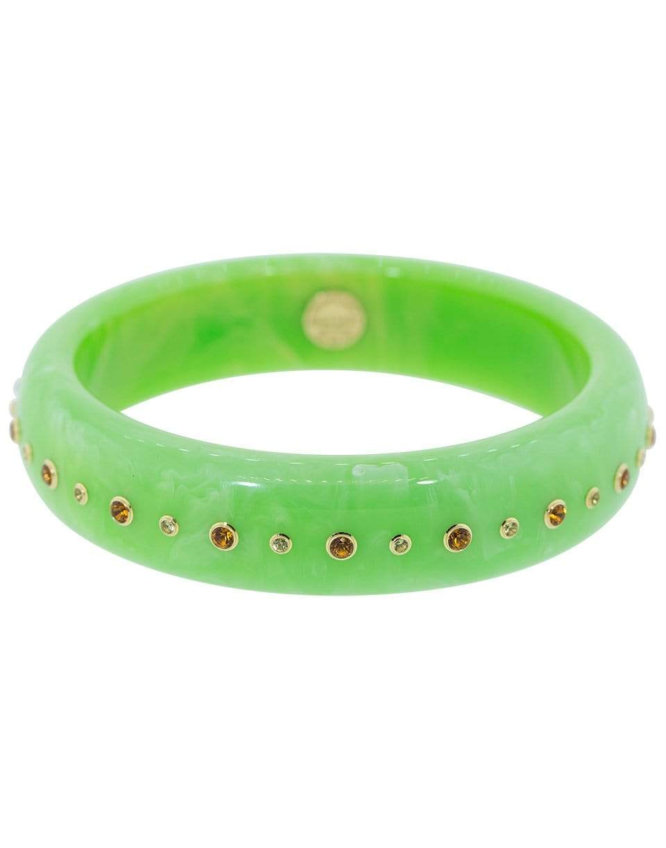 MARK DAVIS-Citrine and Peridot Green Bakelite Bangle-YELLOW GOLD