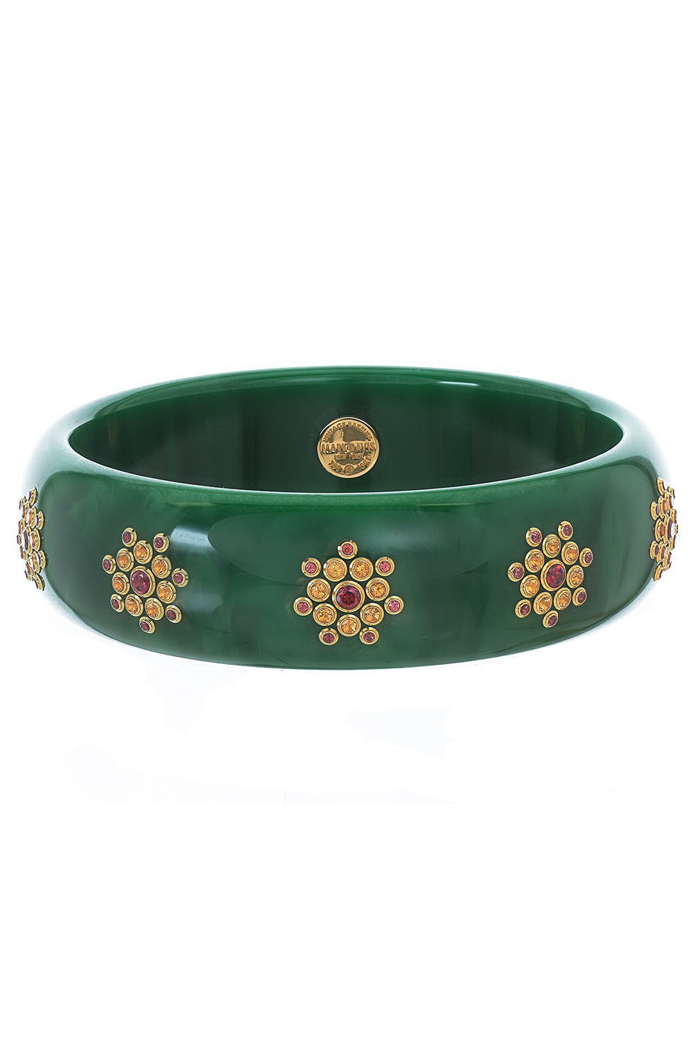 MARK DAVIS-Citrine Moazambique Green Bakelite Bangle-YELLOW GOLD