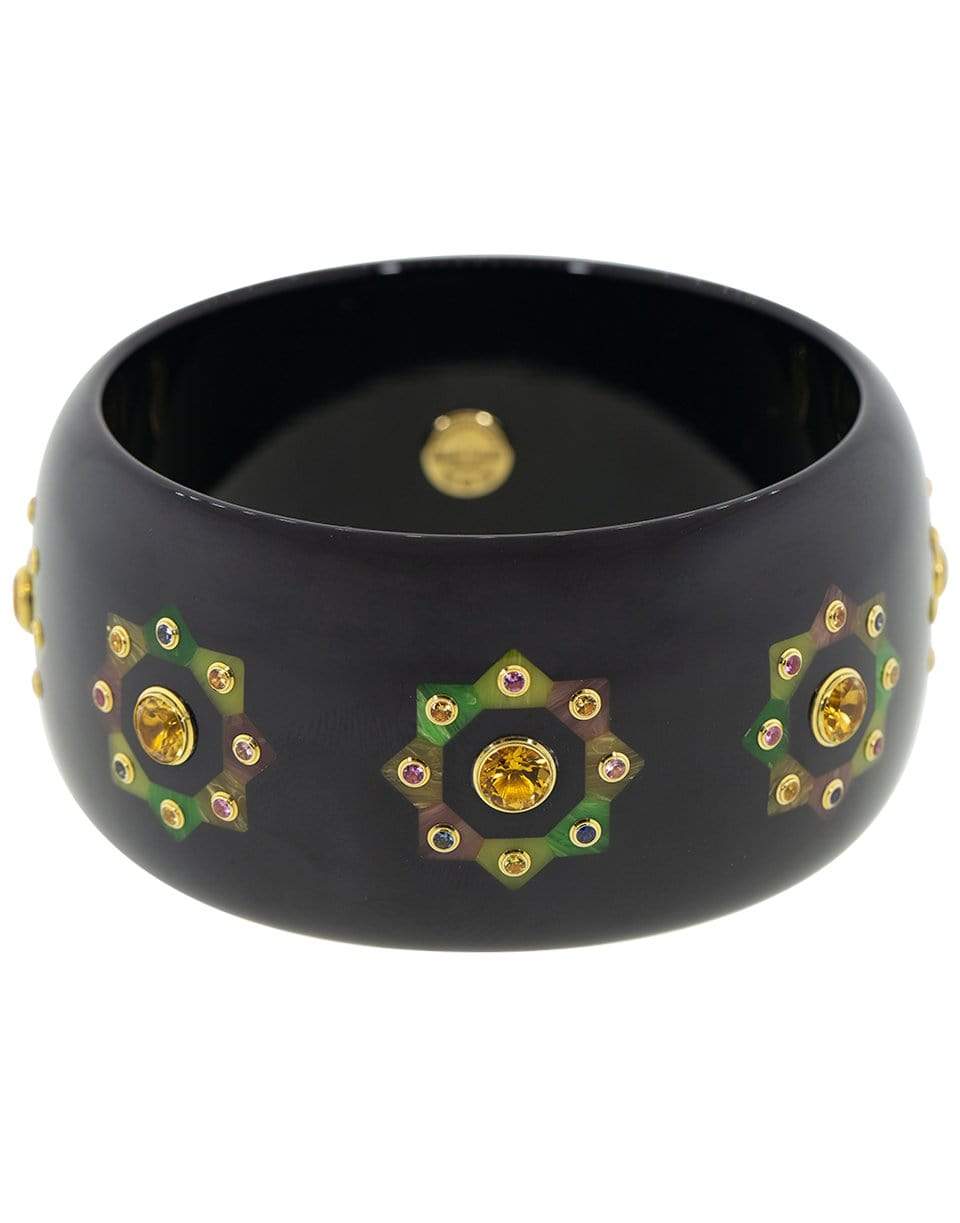 MARK DAVIS-Citrine Mulitcolor Bakelite Bangle-YELLOW GOLD