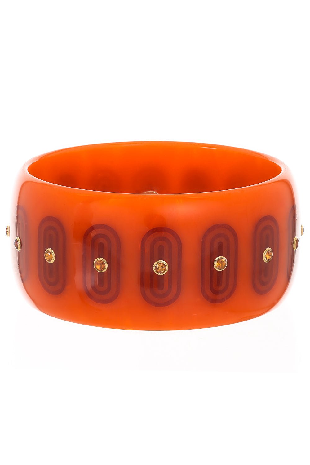 MARK DAVIS-Citrine Orange Bakelite Bangle-YELLOW GOLD