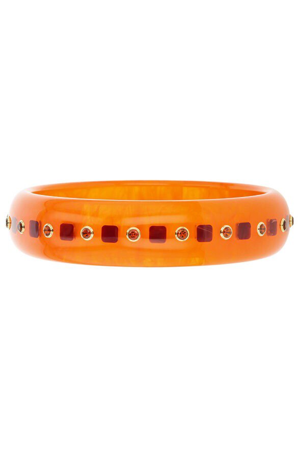 MARK DAVIS-Citrine Orange Bakelite Bangle-YELLOW GOLD