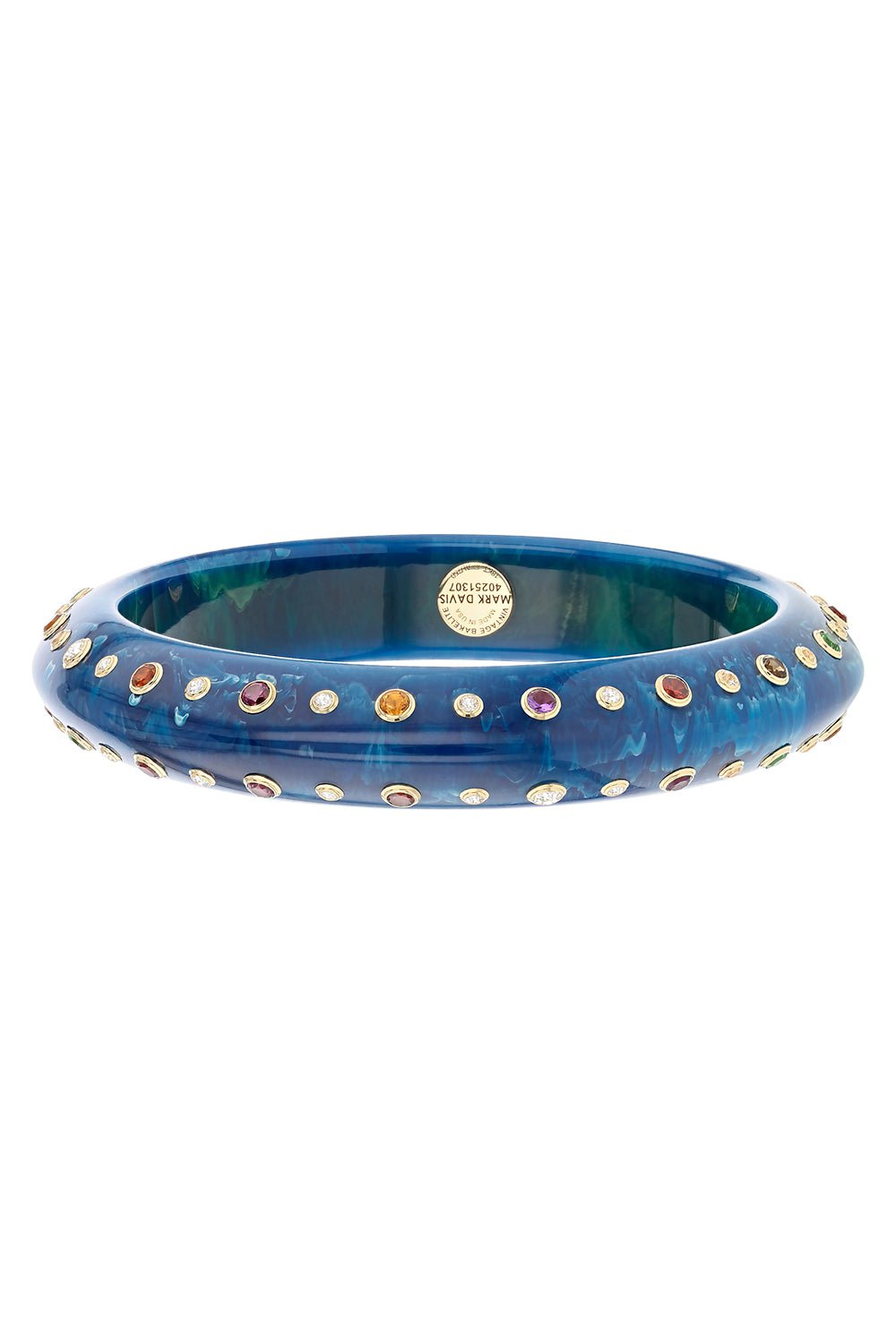 MARK DAVIS-Citrine Peridot Topaz Bakelite Bangle-YELLOW GOLD
