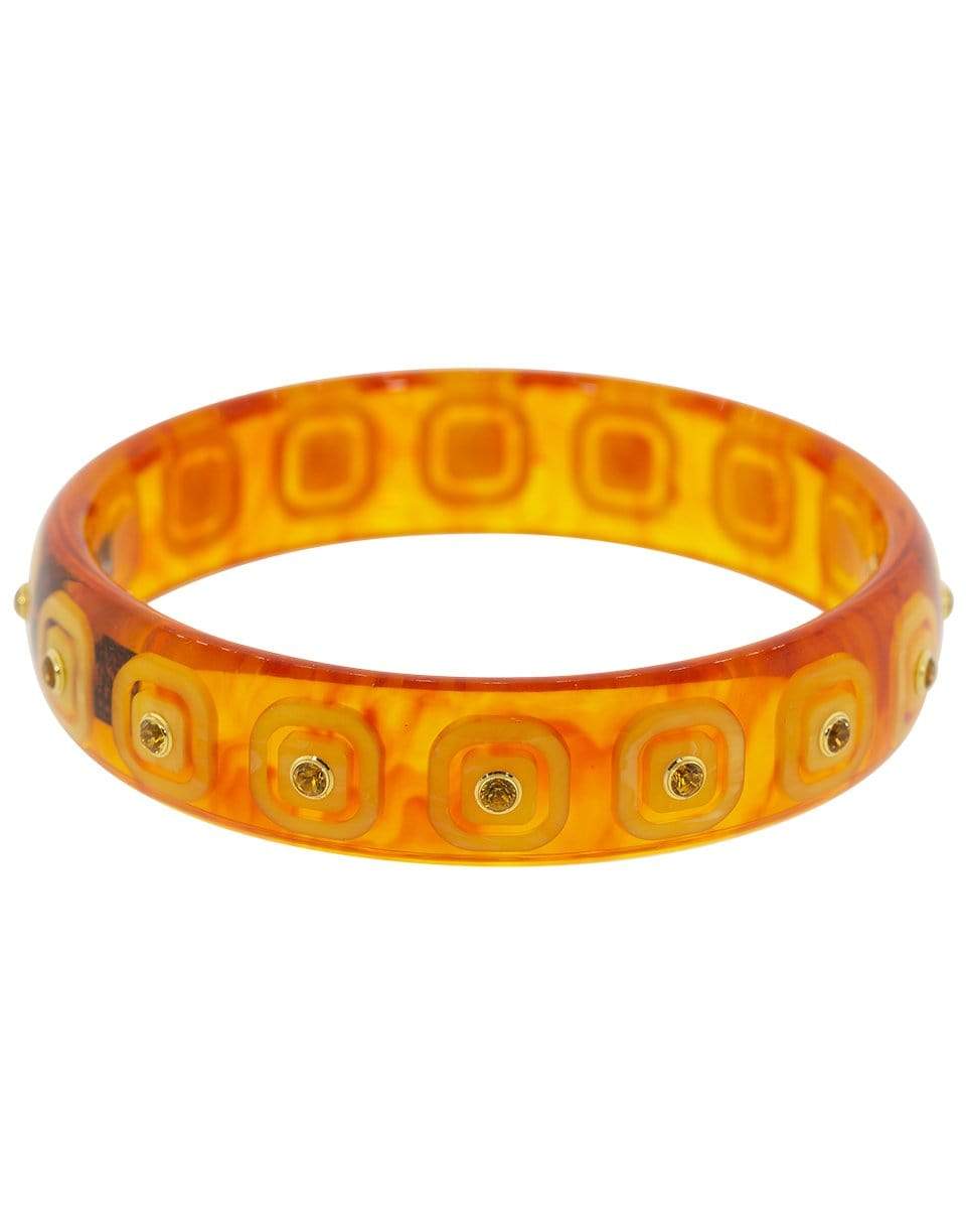 MARK DAVIS-Citrine Tortoise and Yellow Bakelite Bangle-YELLOW GOLD