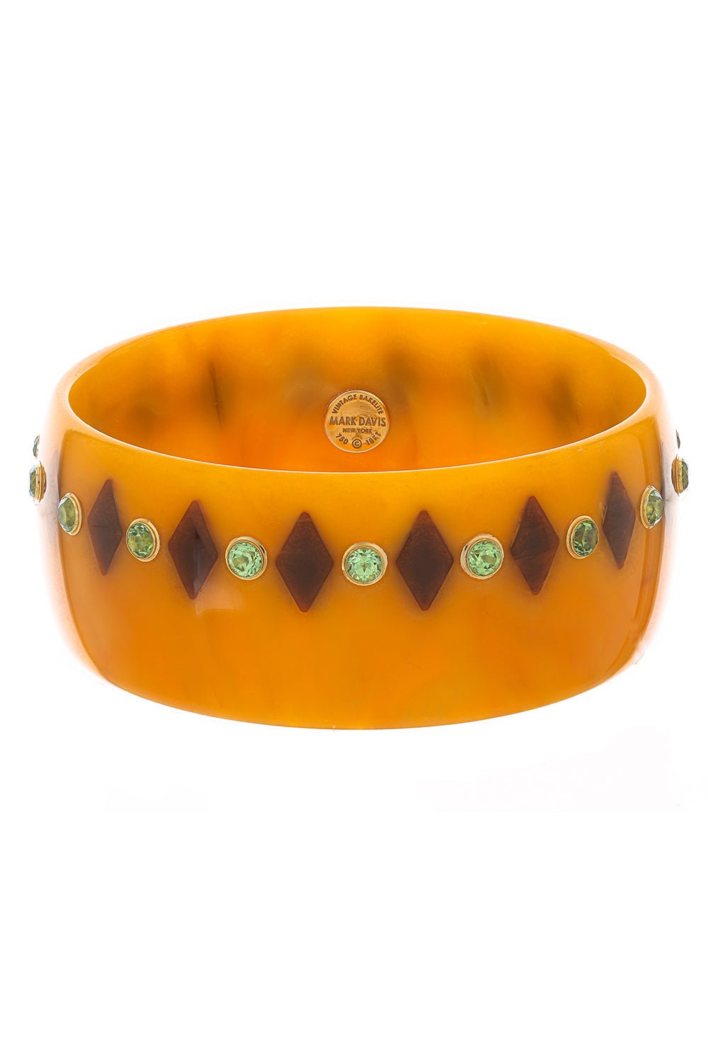 MARK DAVIS-Garnet Yellow Burgundy Bakelite Bangle-YELLOW GOLD