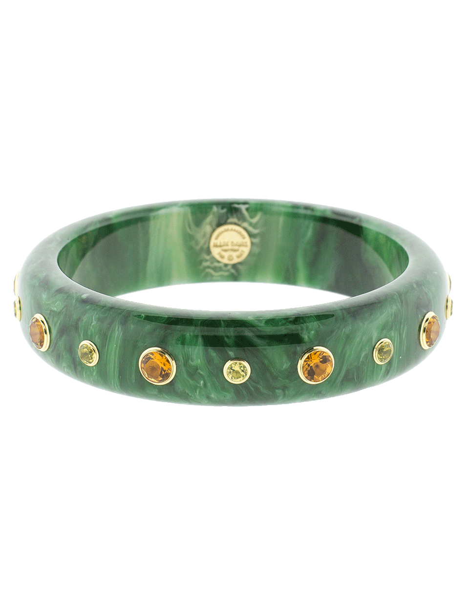 MARK DAVIS-Green And Citrine Bakelite Bangle-YELLOW GOLD