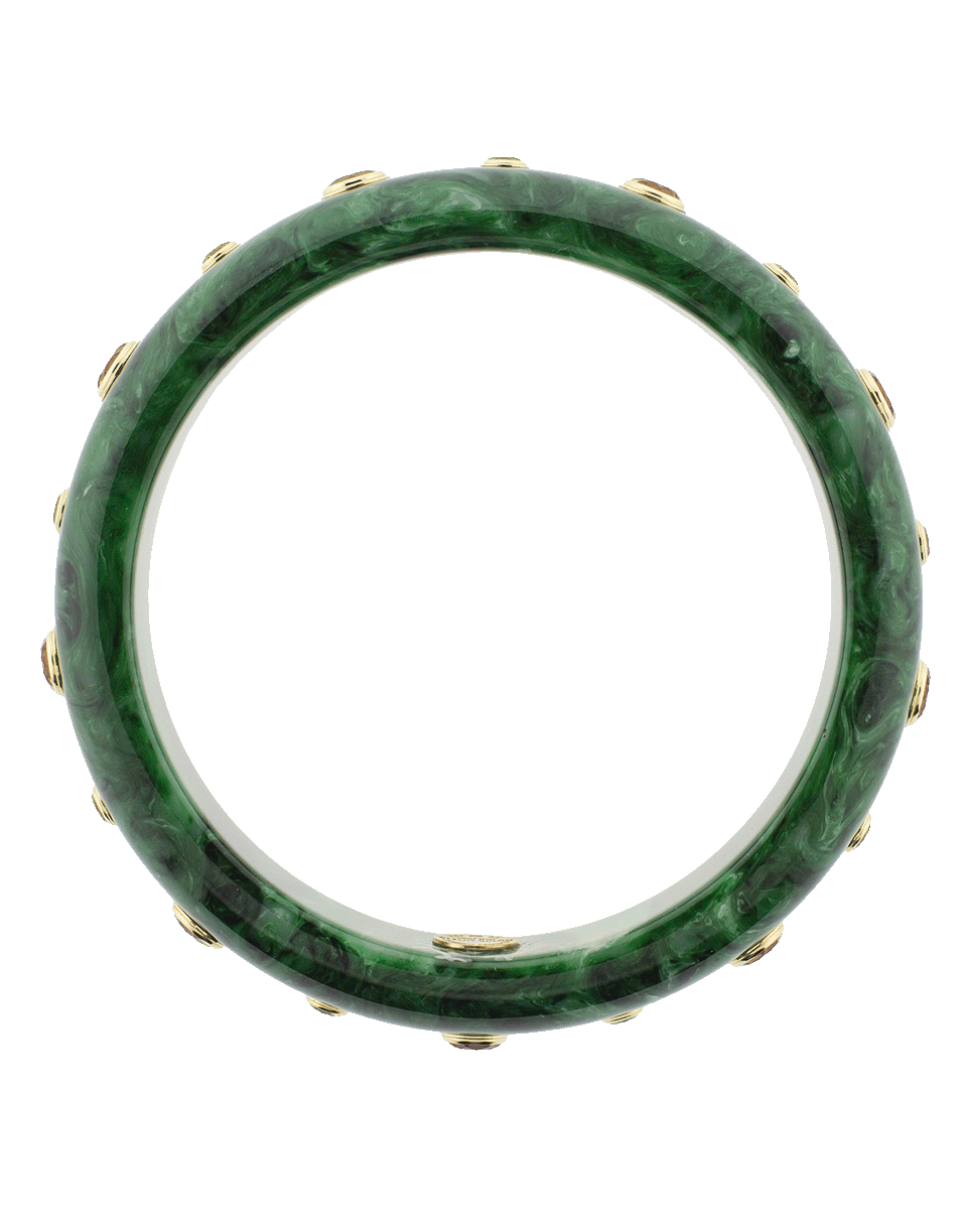 MARK DAVIS-Green And Citrine Bakelite Bangle-YELLOW GOLD