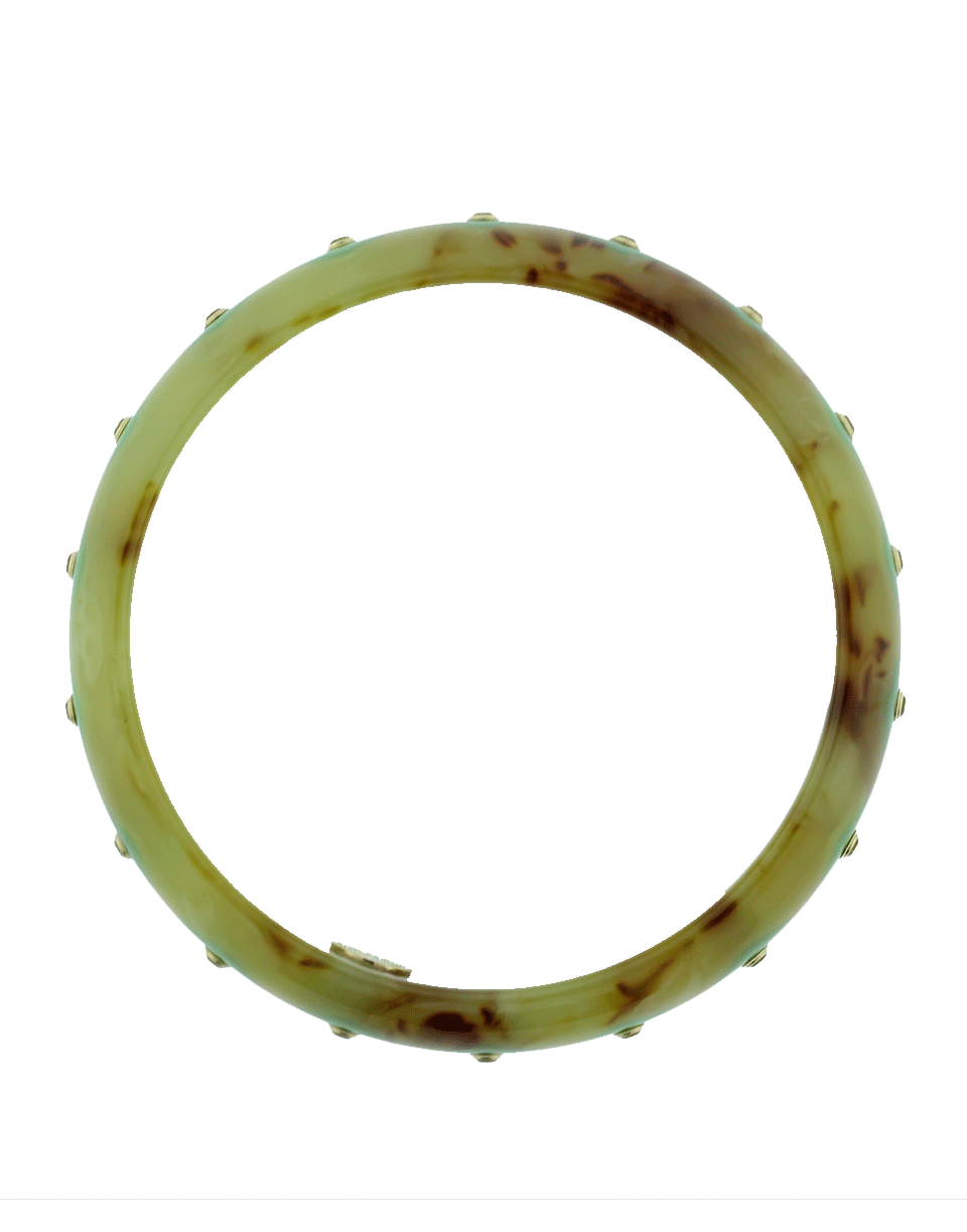 MARK DAVIS-Green Bakelite Bangle-YELLOW GOLD