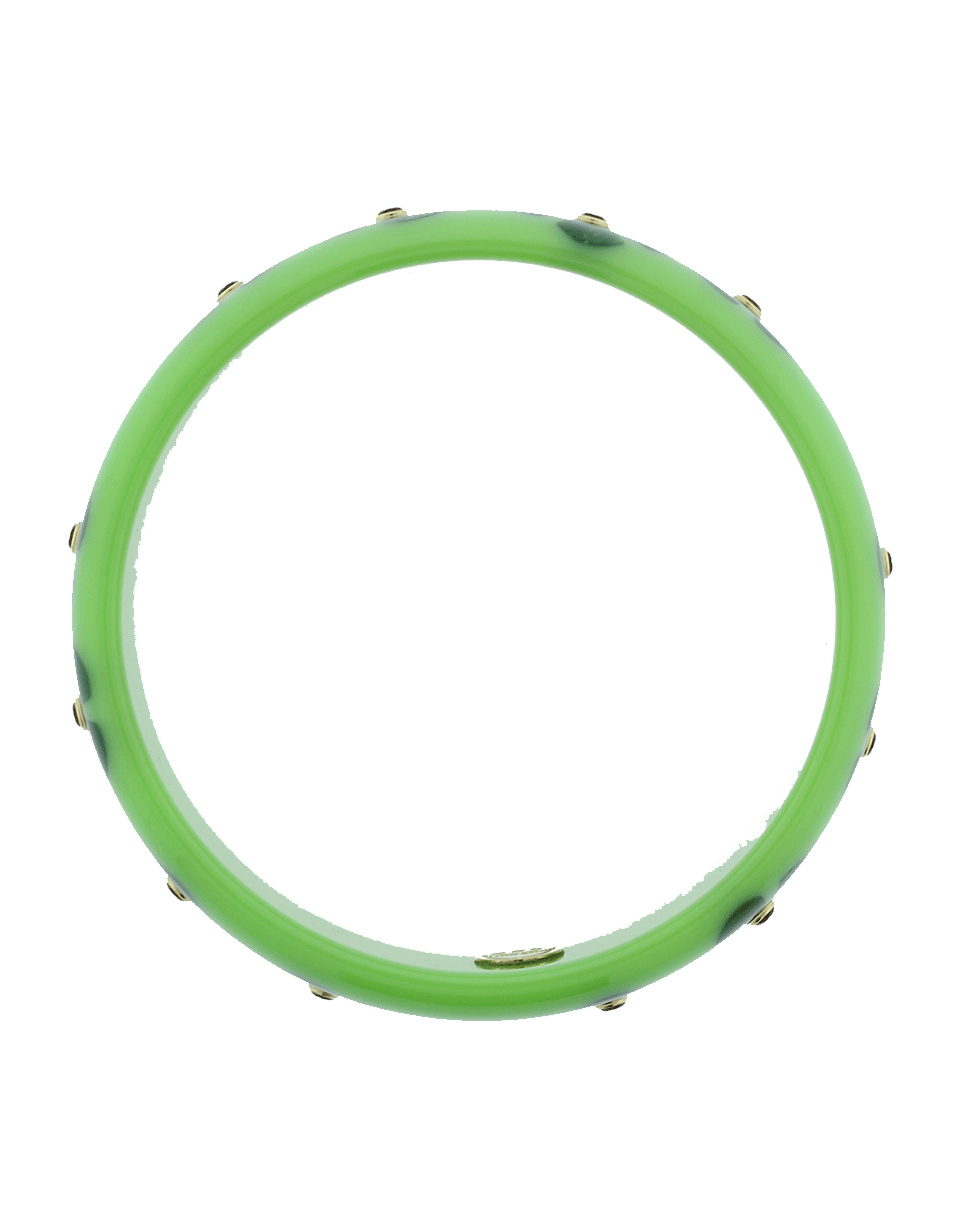 MARK DAVIS-Green Bakelite Bangle-YELLOW GOLD