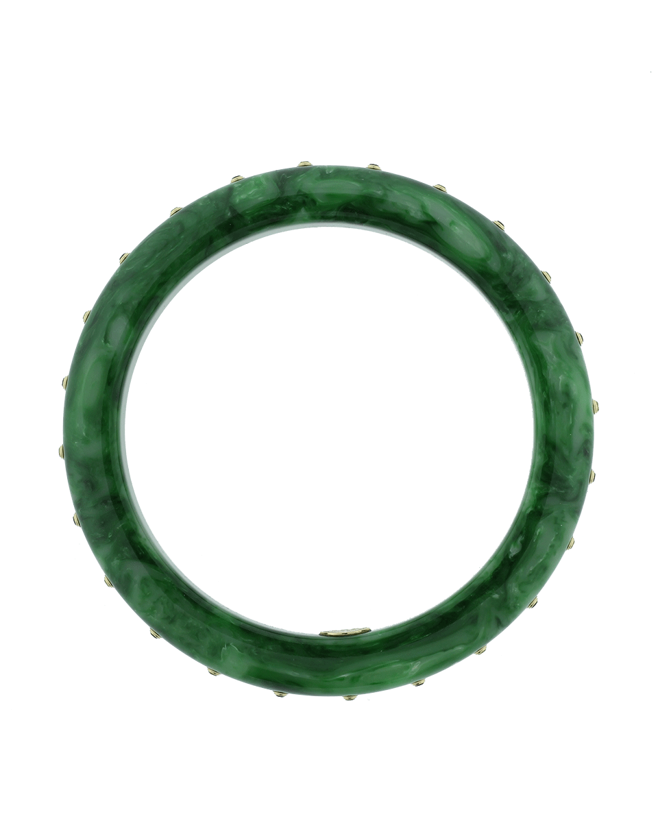 MARK DAVIS-Green Bakelite Bangle-YELLOW GOLD