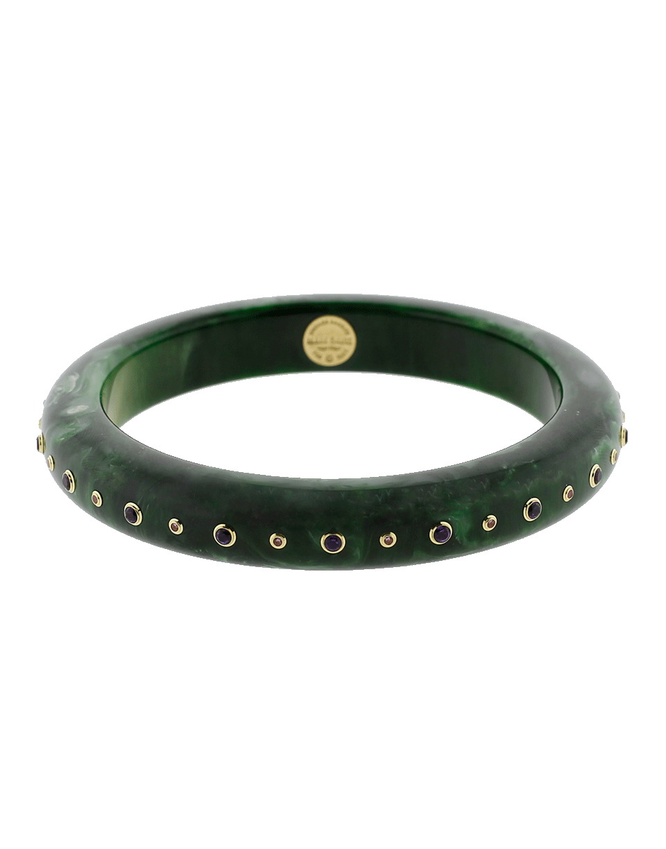 MARK DAVIS-Green Bakelite Bangle-YELLOW GOLD