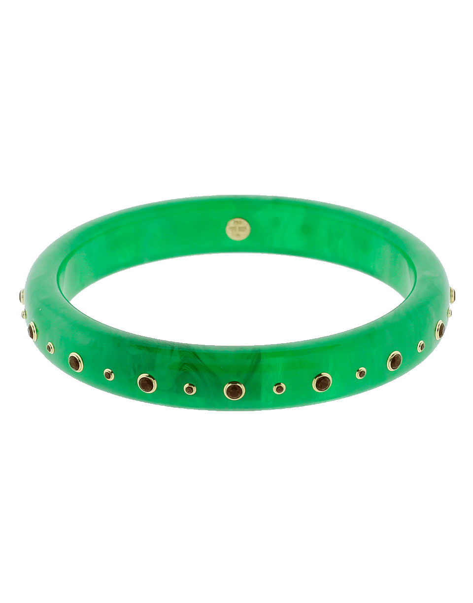 MARK DAVIS-Green Bakelite Bangle-YELLOW GOLD