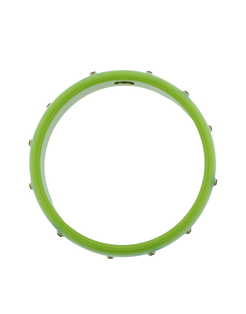 MARK DAVIS-Green Bakelite Bangle-YELLOW GOLD