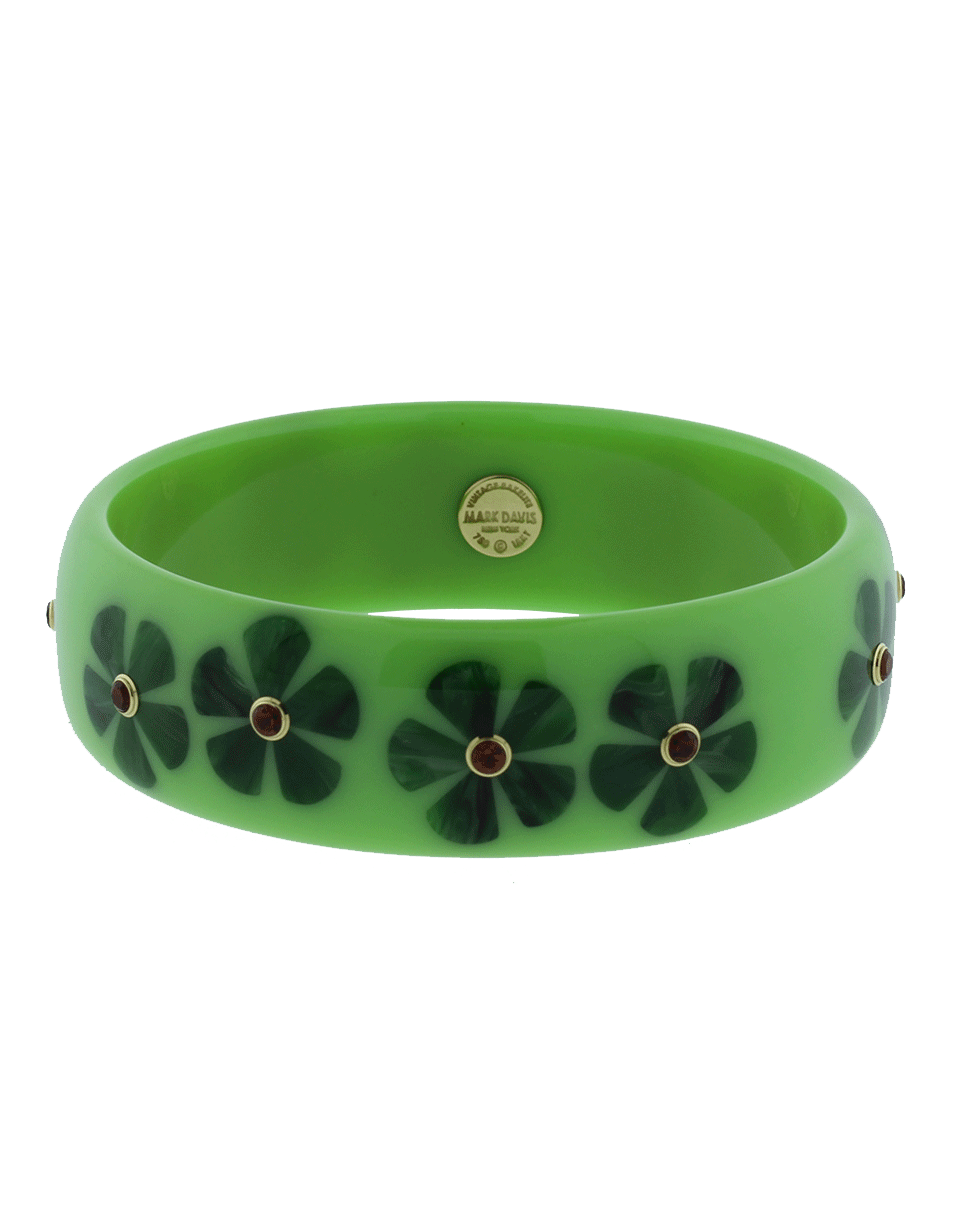 MARK DAVIS-Green Bakelite Bangle-YELLOW GOLD