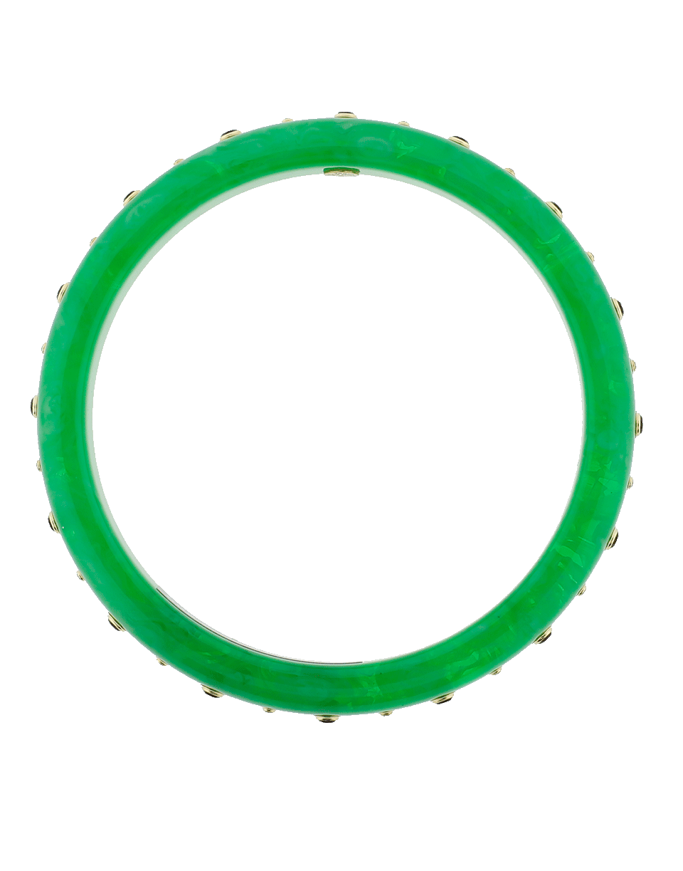 MARK DAVIS-Green Bakelite Bangle-YELLOW GOLD