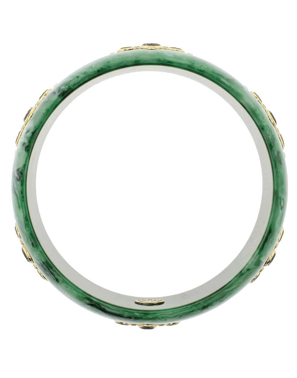 MARK DAVIS-Green Bakelite Bangle-YELLOW GOLD