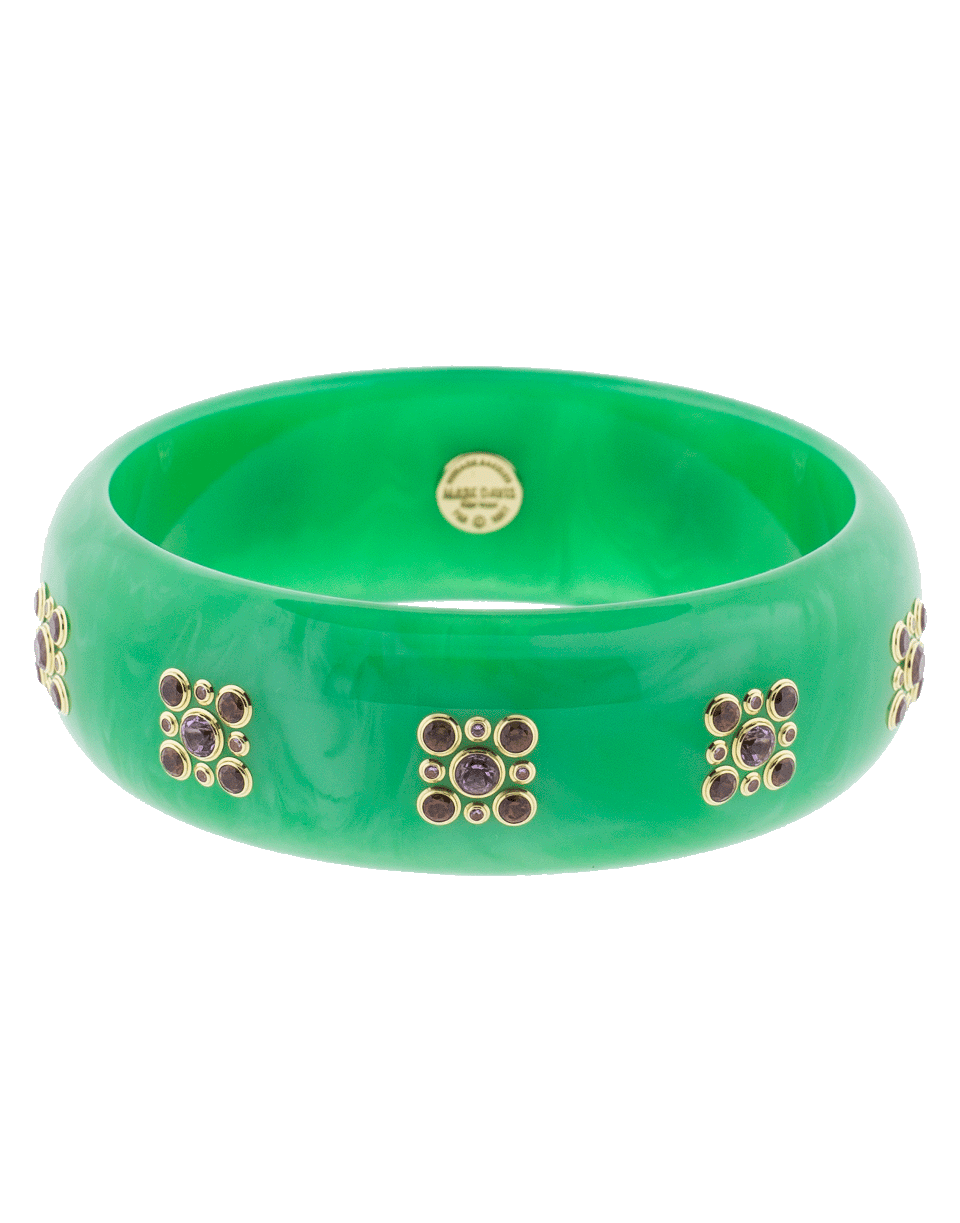 MARK DAVIS-Green Bakelite Bangle-YELLOW GOLD