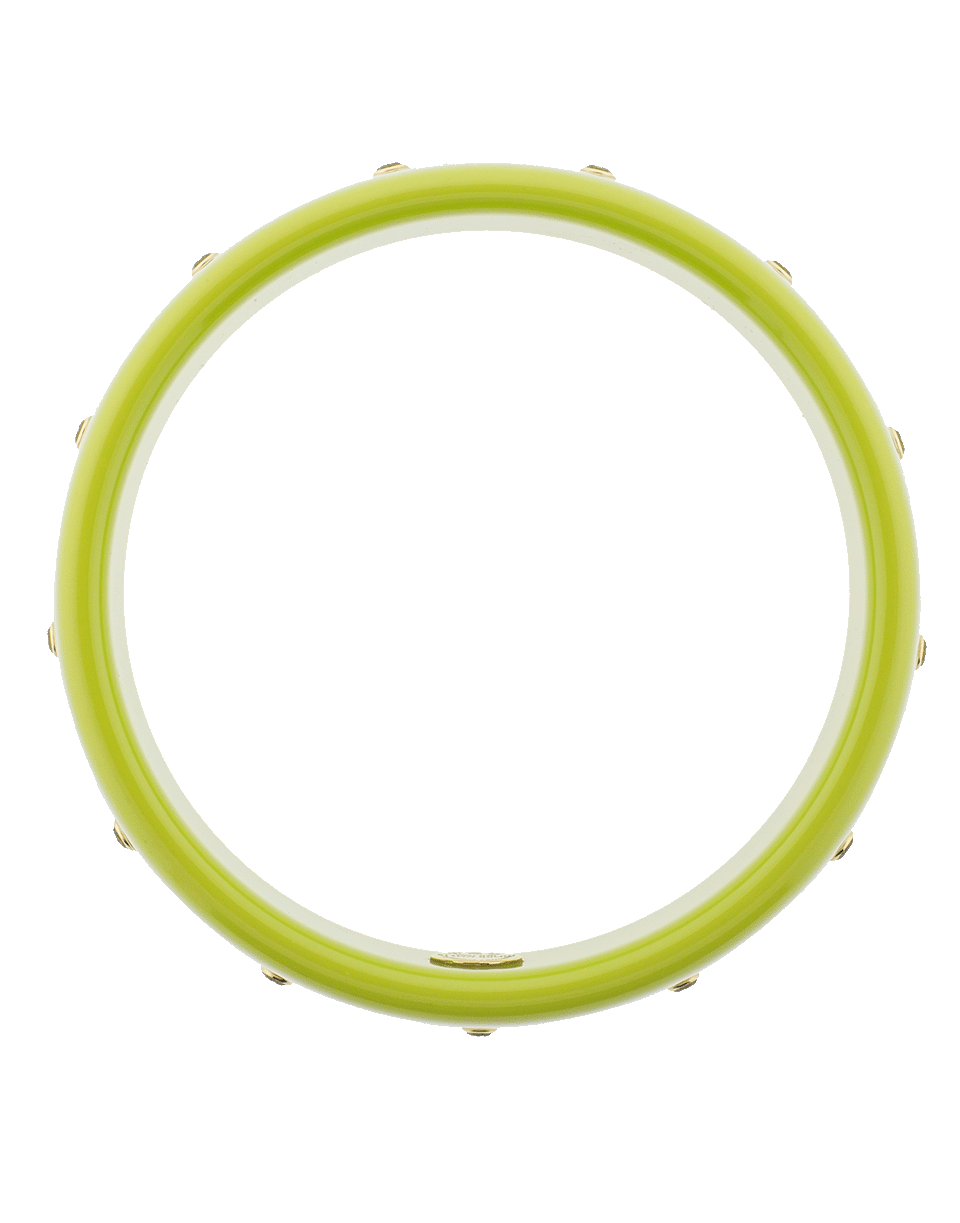 MARK DAVIS-Green Bakelite Bangle-YELLOW GOLD