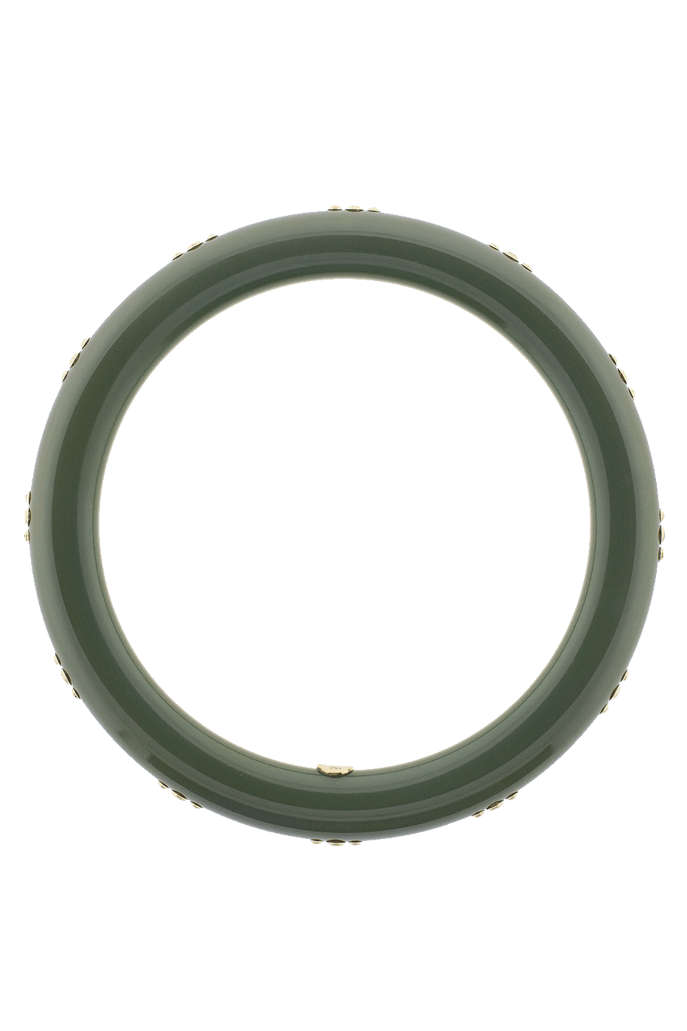 MARK DAVIS-Green Bakelite Bangle-YELLOW GOLD