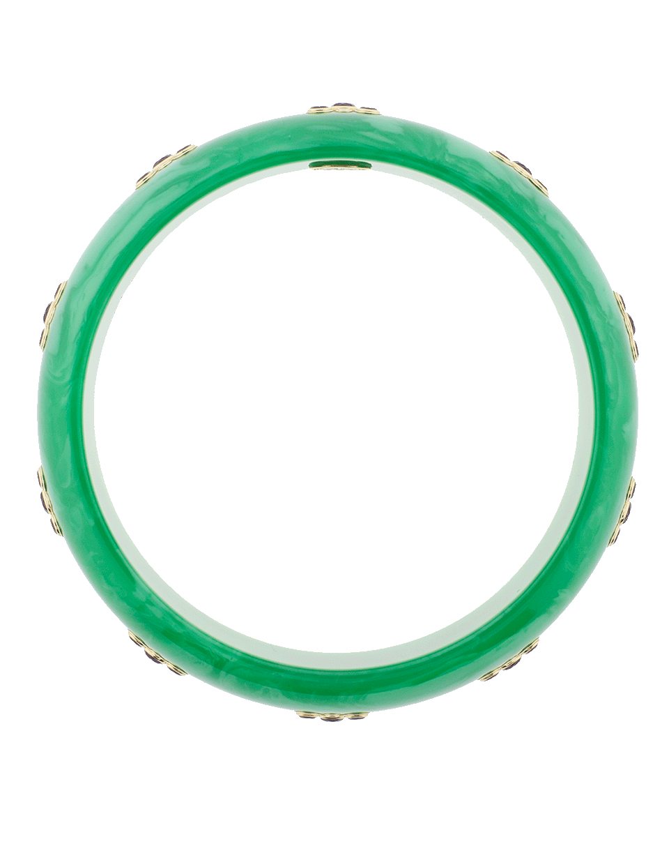 MARK DAVIS-Green Bakelite Bangle-YELLOW GOLD