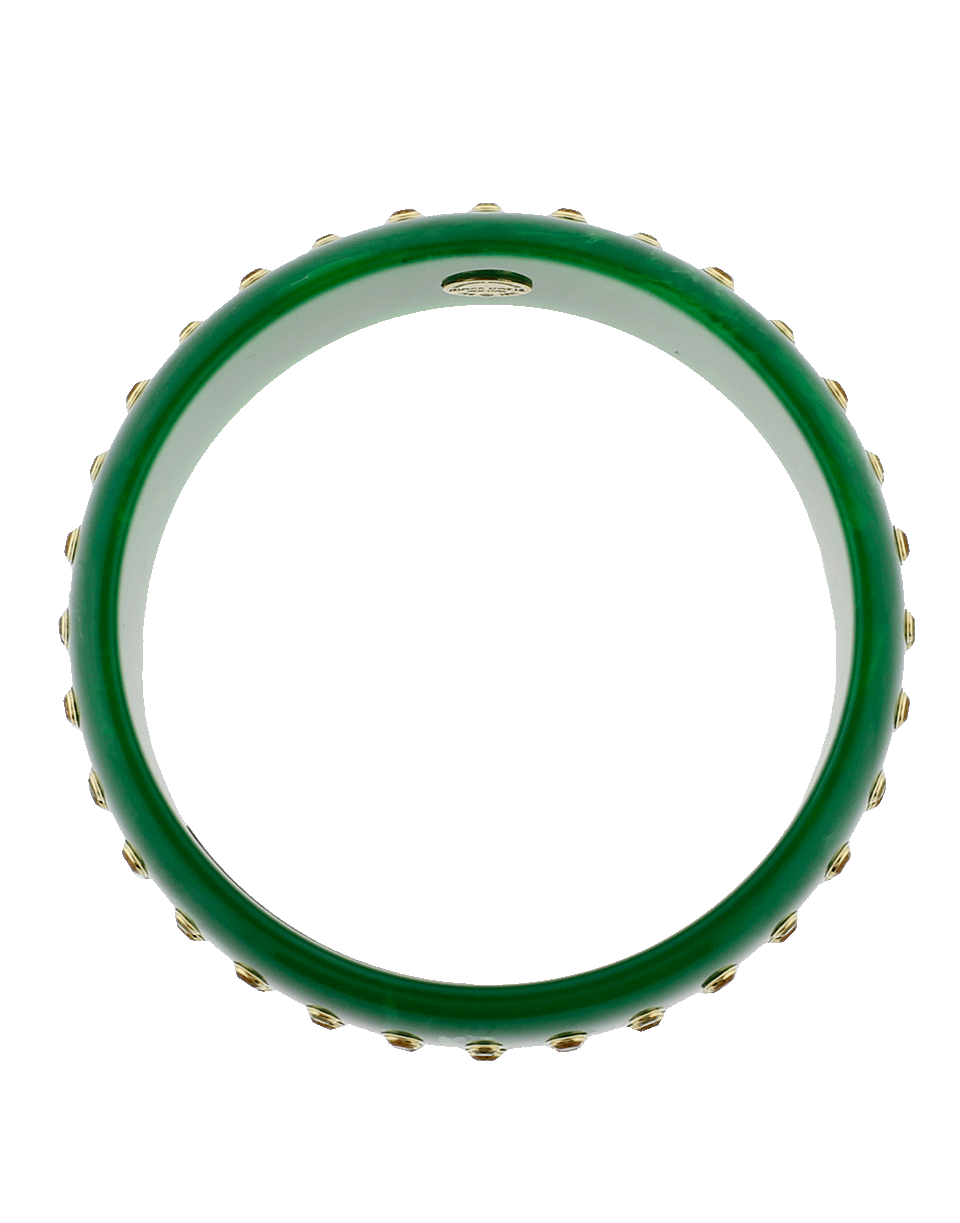 MARK DAVIS-Green Bakelite Bangle-YELLOW GOLD