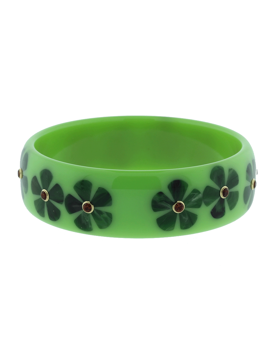 MARK DAVIS-Green Bakelite Bangle-YELLOW GOLD