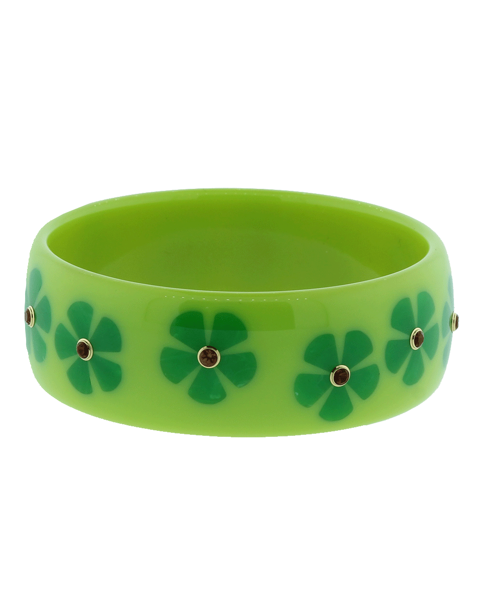 MARK DAVIS-Green Bakelite Bangle-YELLOW GOLD