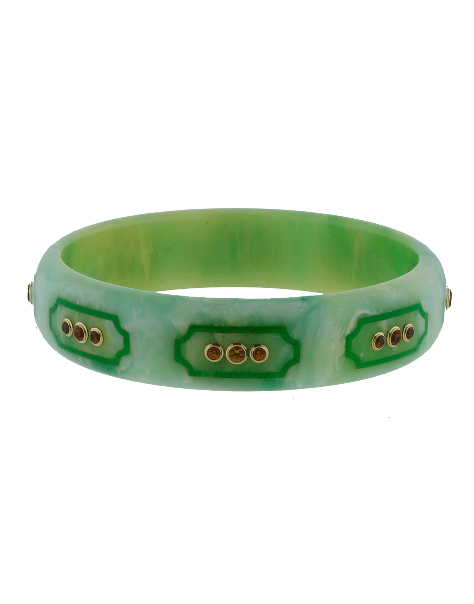 MARK DAVIS-Green Bakelite Bangle-YELLOW GOLD