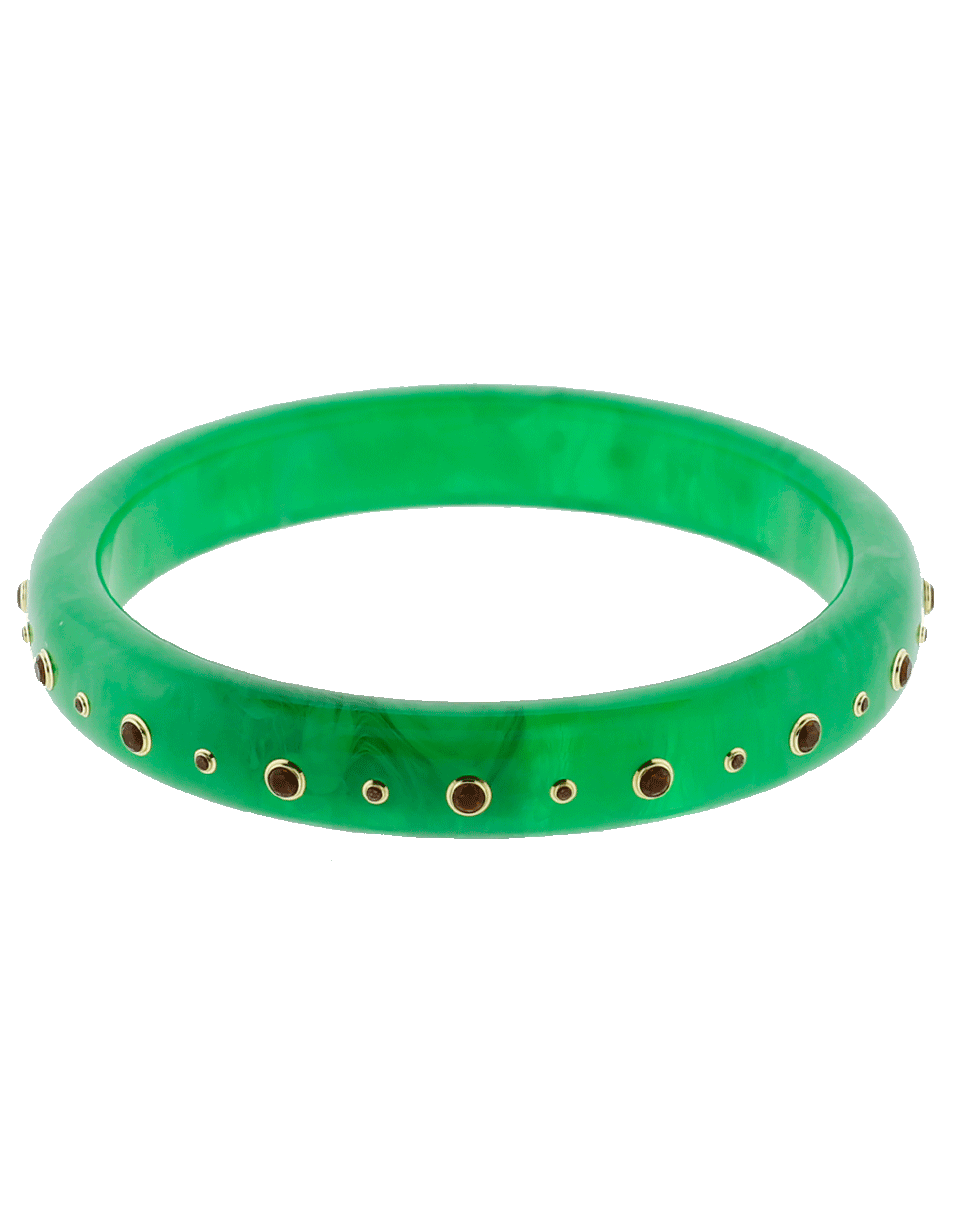 MARK DAVIS-Green Bakelite Bangle-YELLOW GOLD