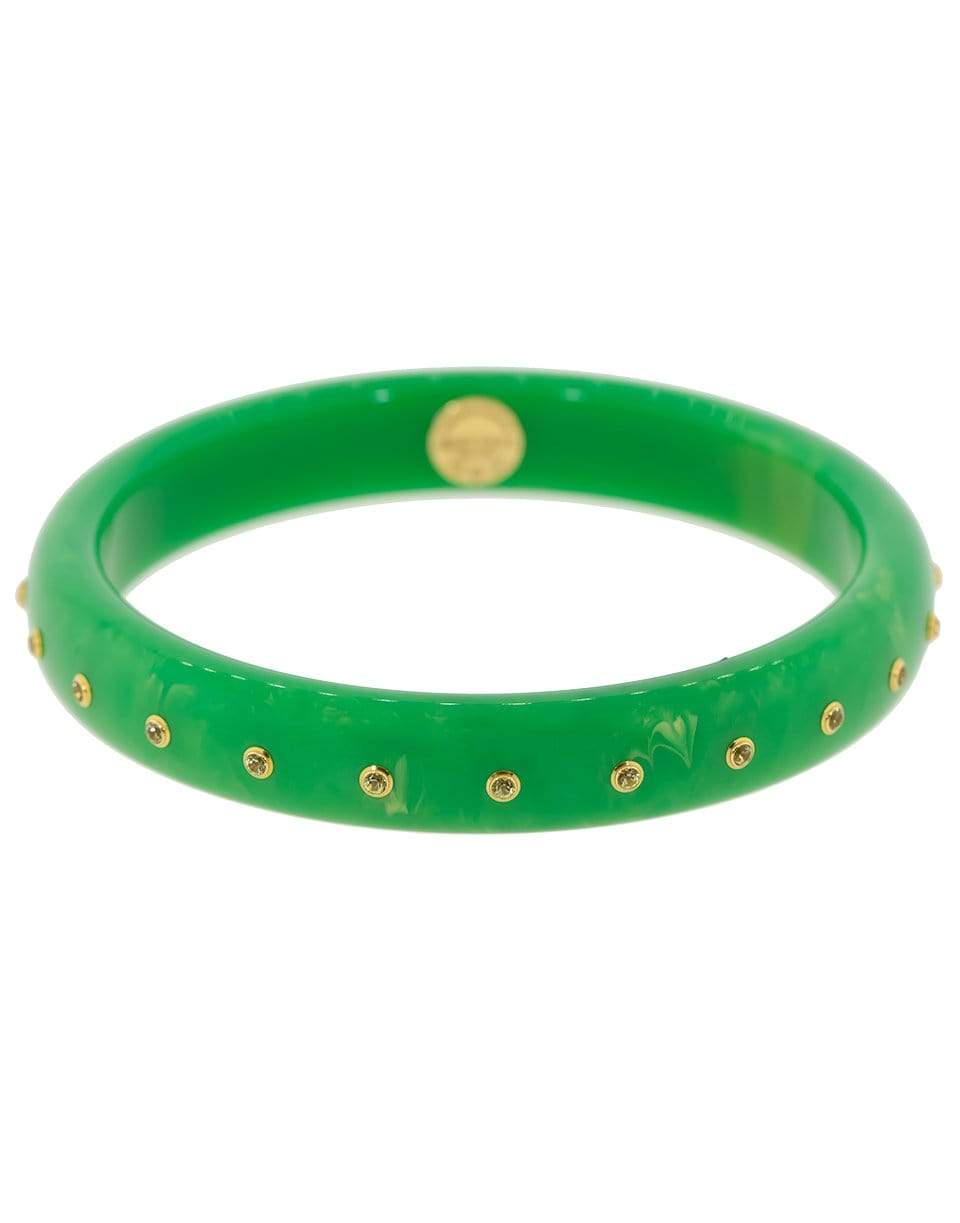 MARK DAVIS-Green Peridot Bakelite Bangle-YELLOW GOLD