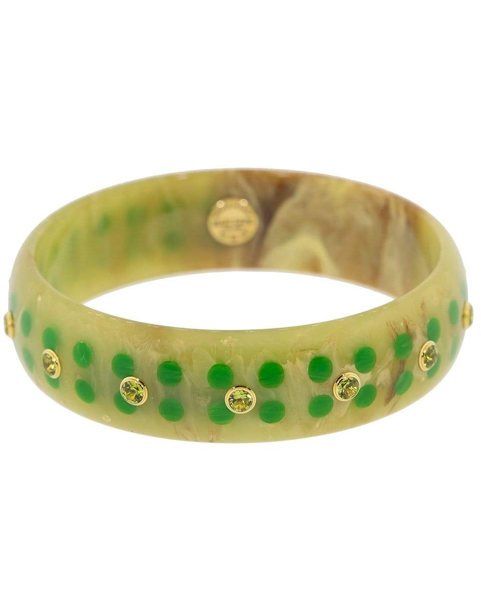 MARK DAVIS-Green Peridot Bakelite Bangle-YELLOW GOLD