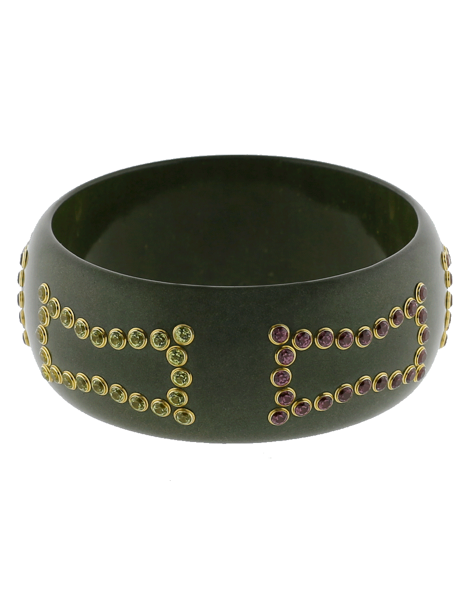 MARK DAVIS-Grey Bakelite Bangle-YELLOW GOLD