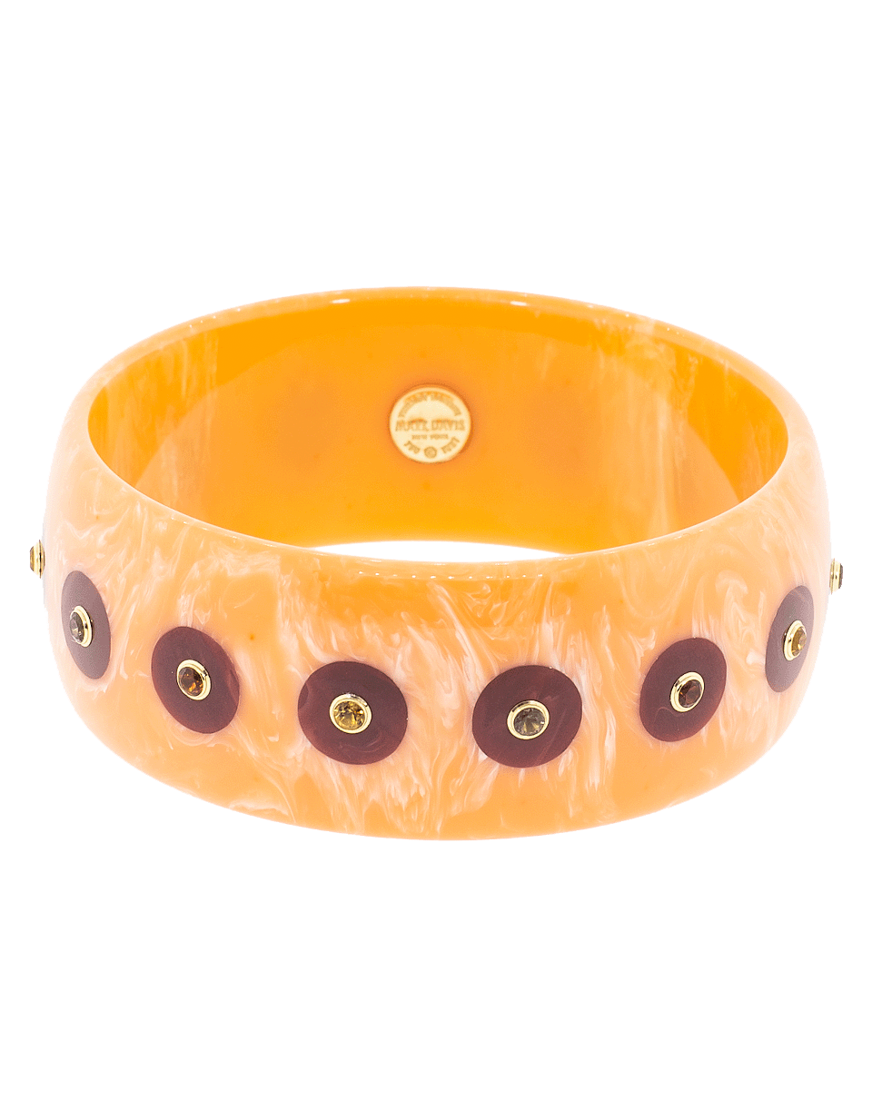 MARK DAVIS-Orange and Burgundy Bakelite Bangle-YELLOW GOLD