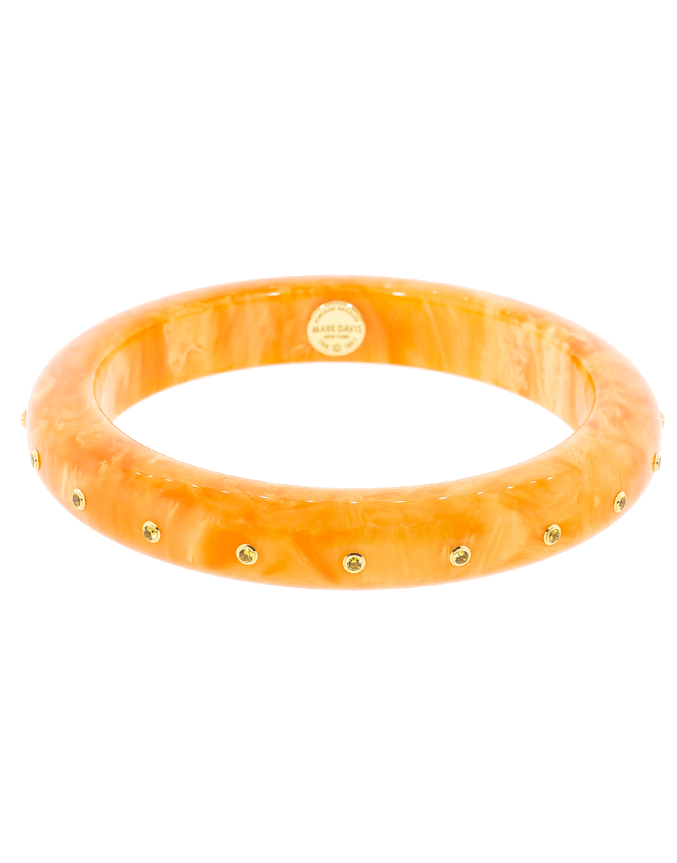 MARK DAVIS-Orange Bakelite and Yellow Sapphire Bangle-YELLOW GOLD