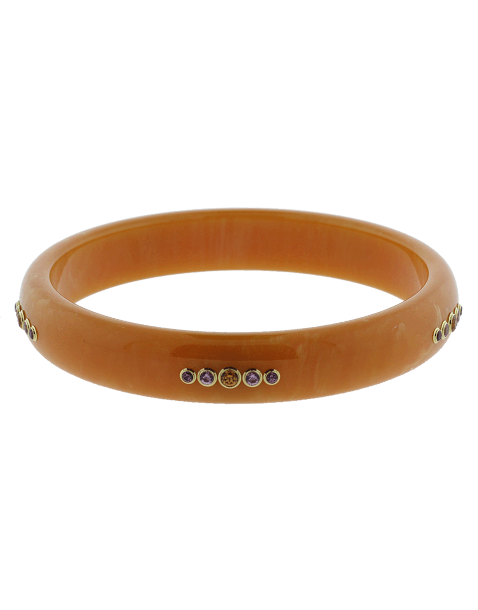 MARK DAVIS-Orange Bakelite Bangle-YELLOW GOLD