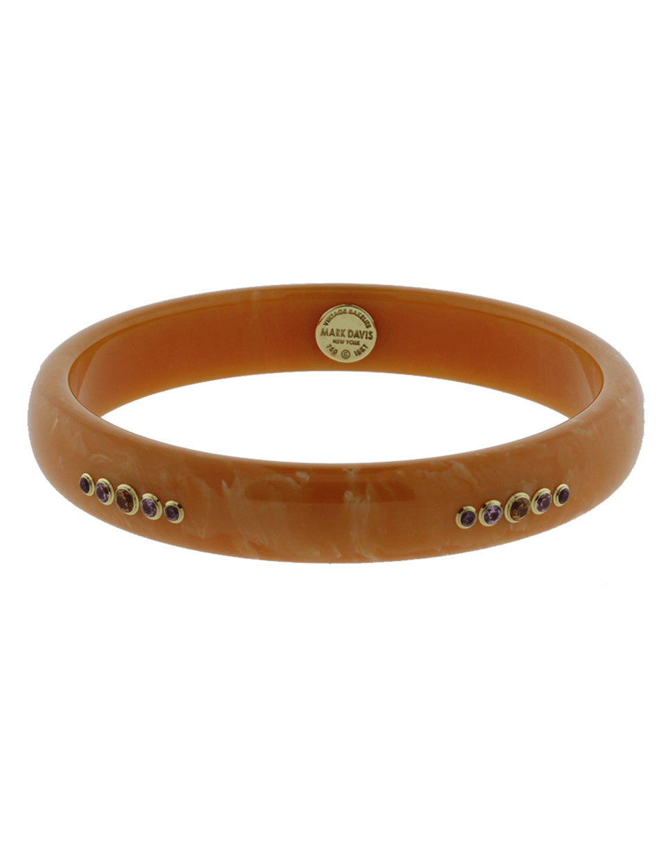 MARK DAVIS-Orange Bakelite Bangle-YELLOW GOLD