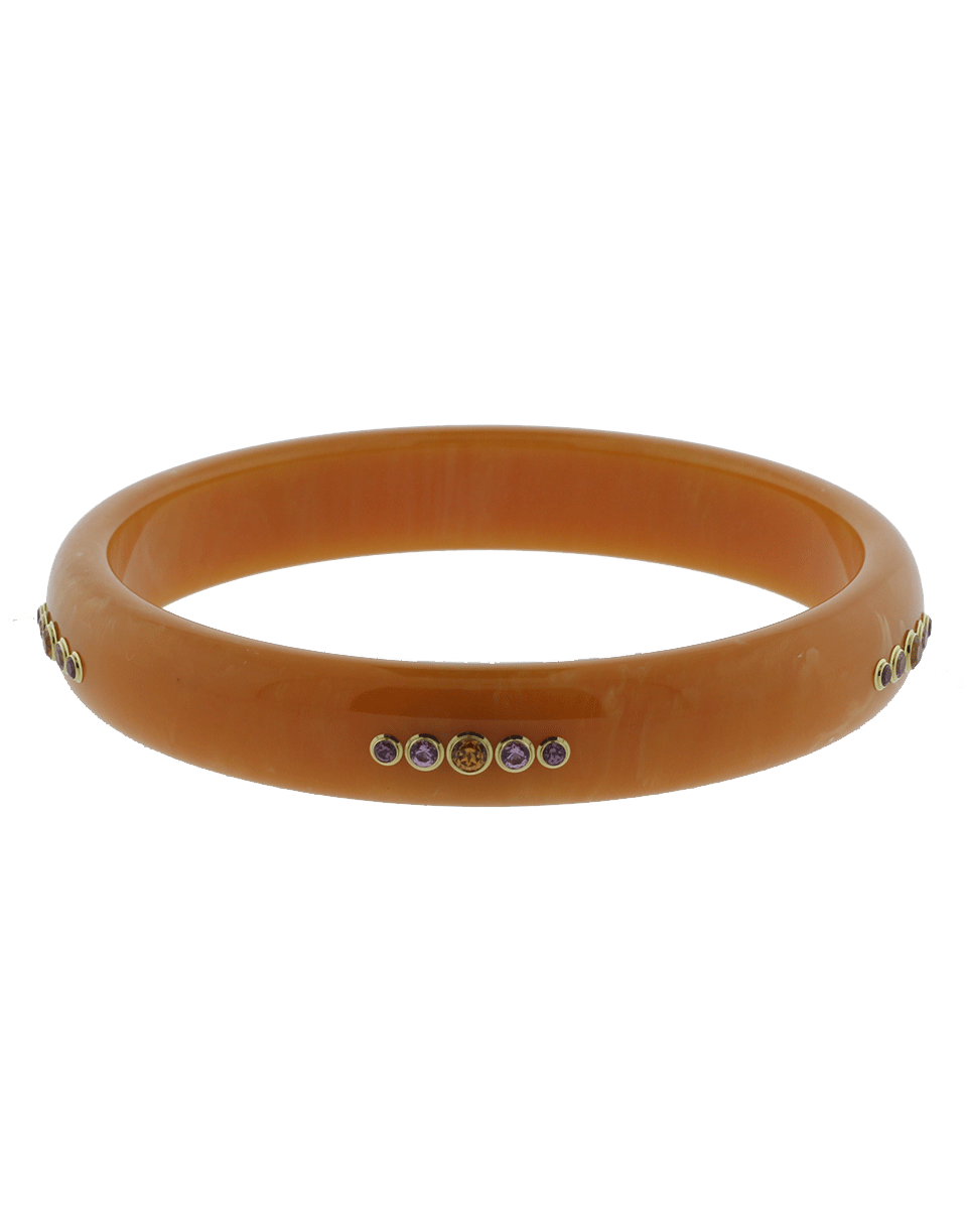 MARK DAVIS-Orange Bakelite Bangle-YELLOW GOLD