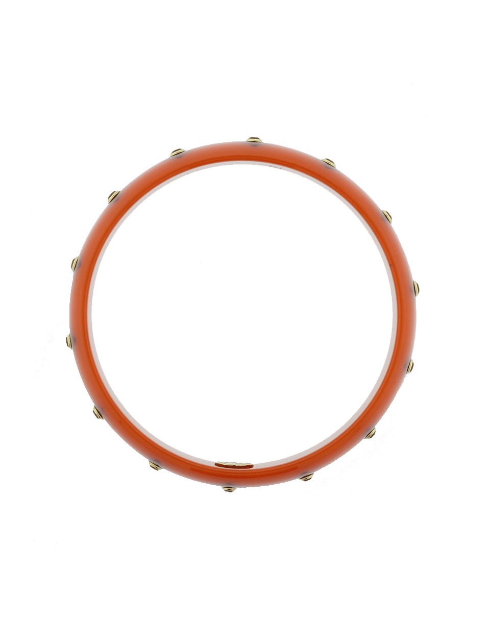 MARK DAVIS-Orange Brown And Red Bakelite Bangle-YELLOW GOLD