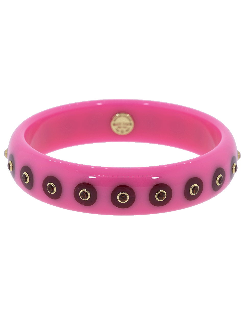 MARK DAVIS-Pink and Burgundy Bakelite Citrine Bangle-YELLOW GOLD