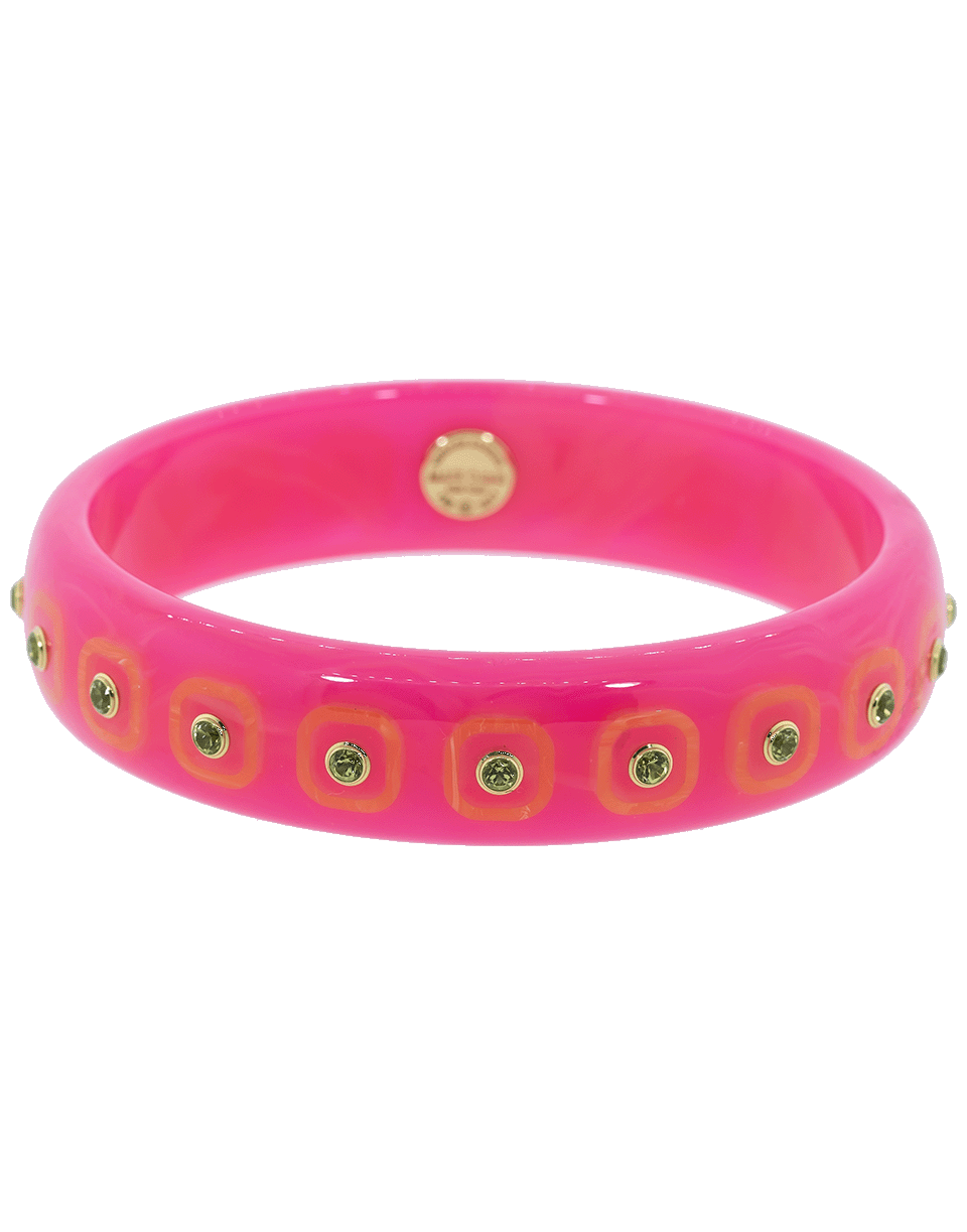 MARK DAVIS-Pink and Yellow Bakelite Peridot Bangle-YELLOW GOLD