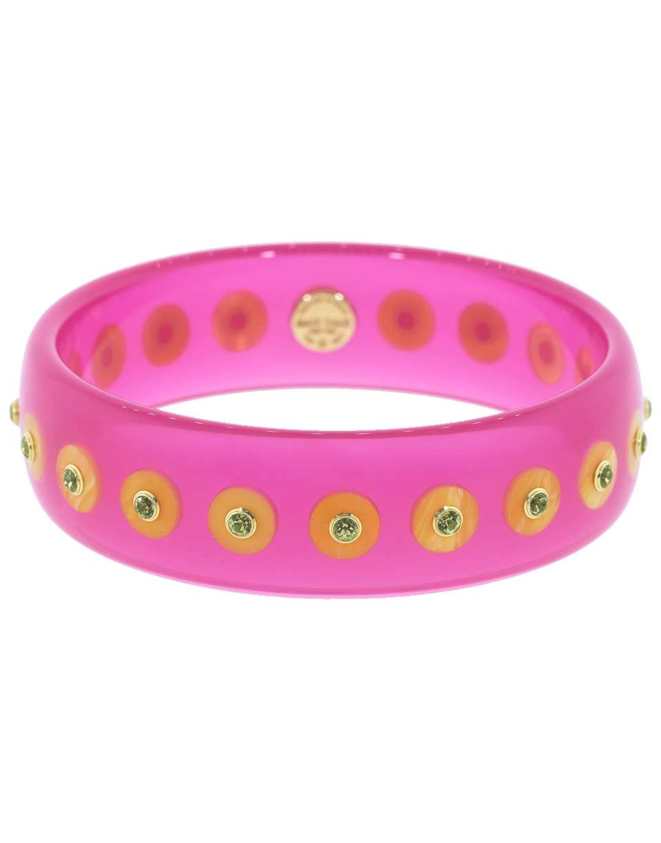 MARK DAVIS-Pink and Yellow Bakelite Peridot Bangle-YELLOW GOLD