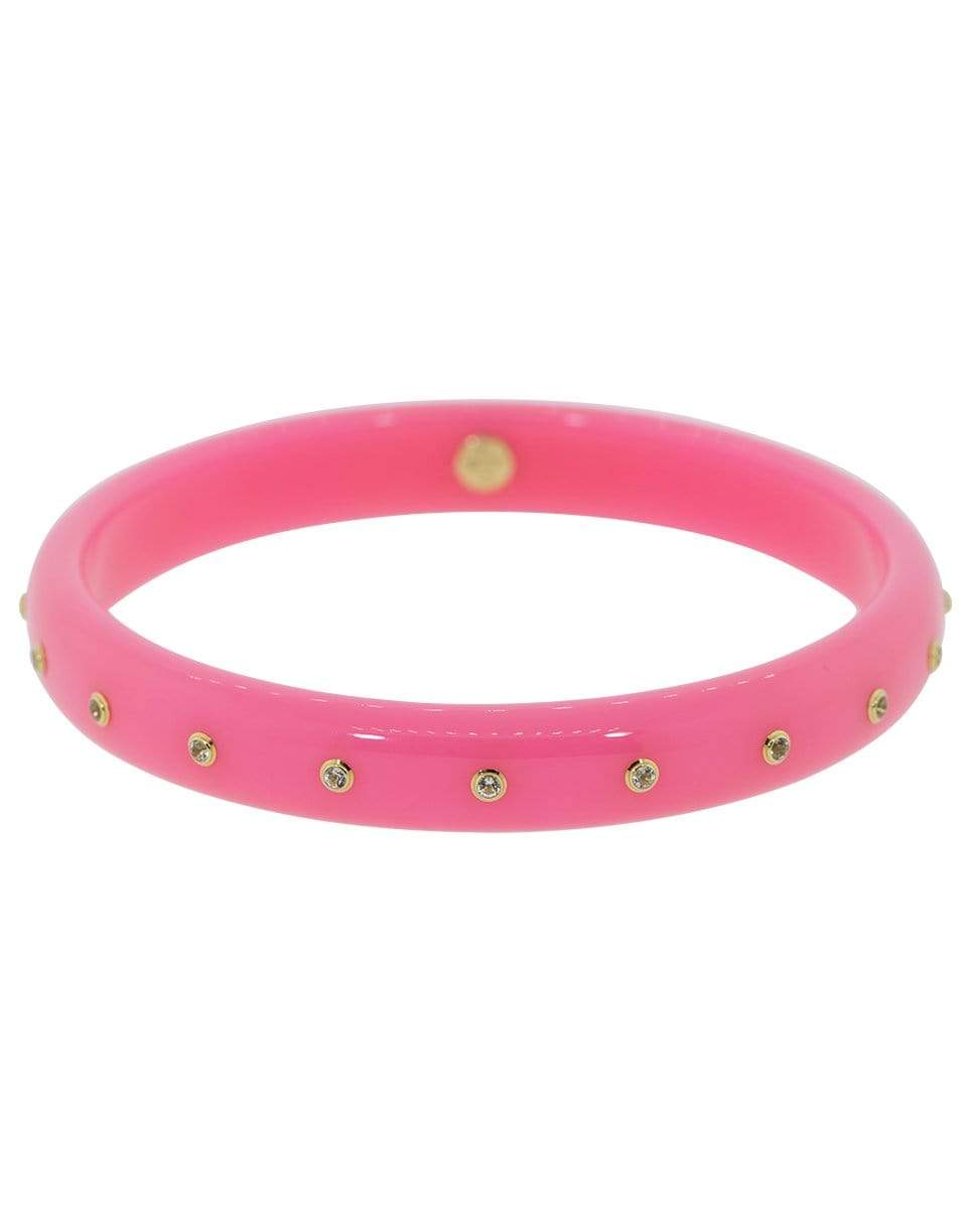 MARK DAVIS-Pink Bakelite and Citrine Bangle-YELLOW GOLD