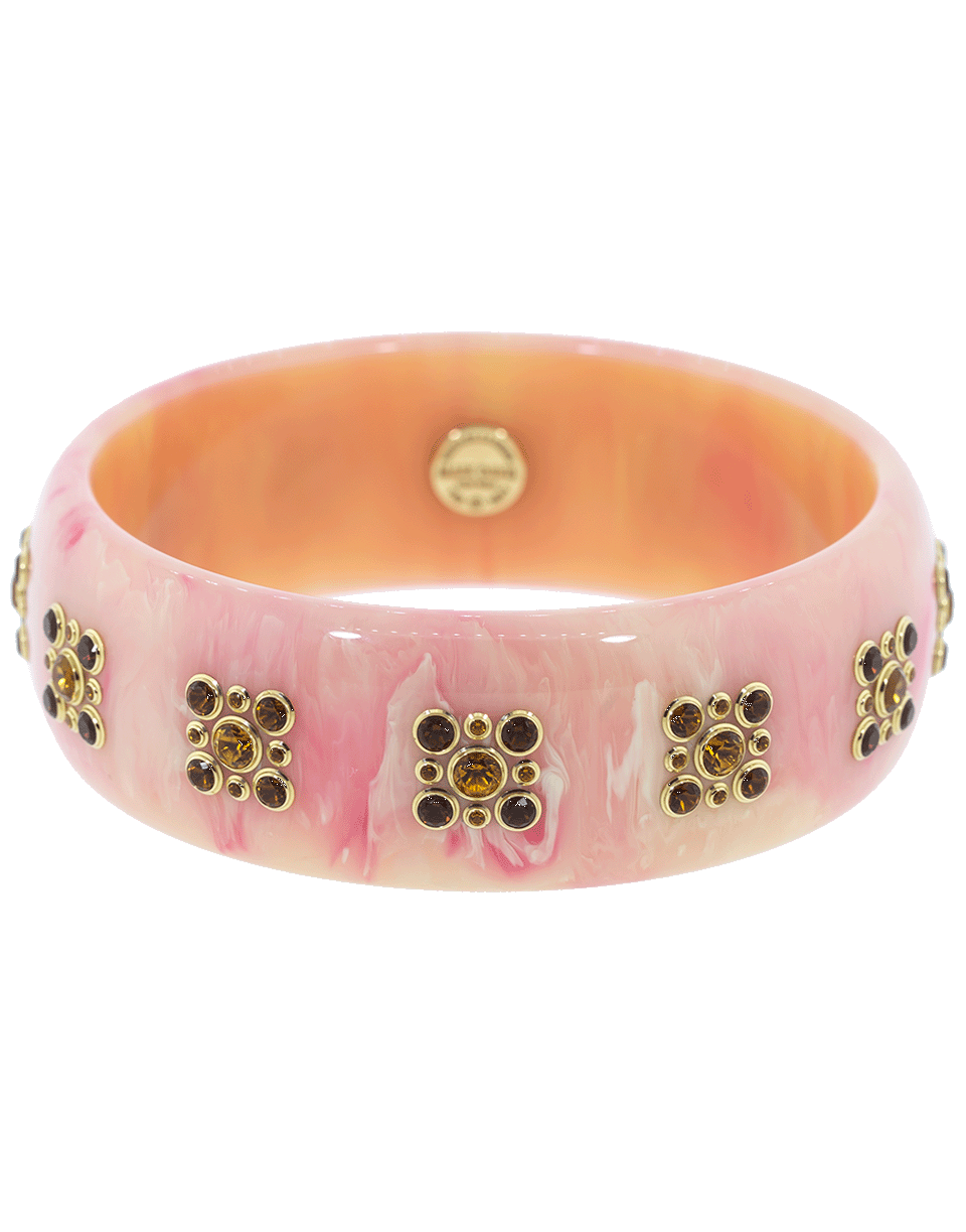 MARK DAVIS-Pink Bakelite and Citrine Bangle-YELLOW GOLD