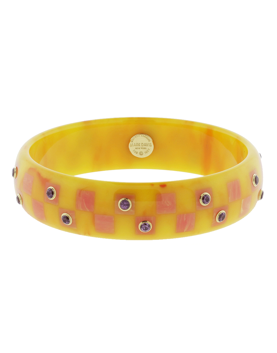 MARK DAVIS-Pink Bakelite Bangle-YELLOW GOLD