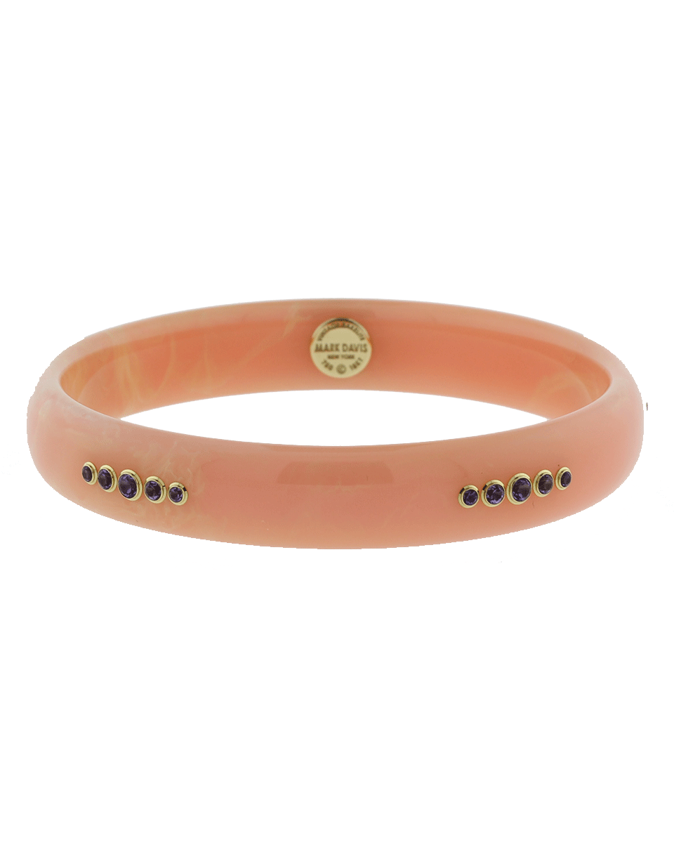 MARK DAVIS-Pink Bakelite Bangle-YELLOW GOLD
