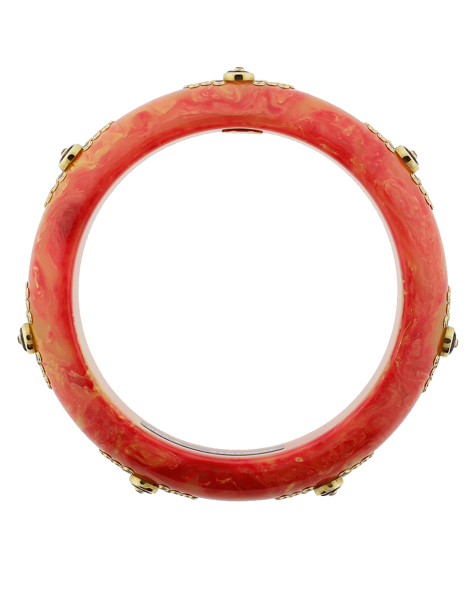 MARK DAVIS-Pink Bakelite Bangle-YELLOW GOLD