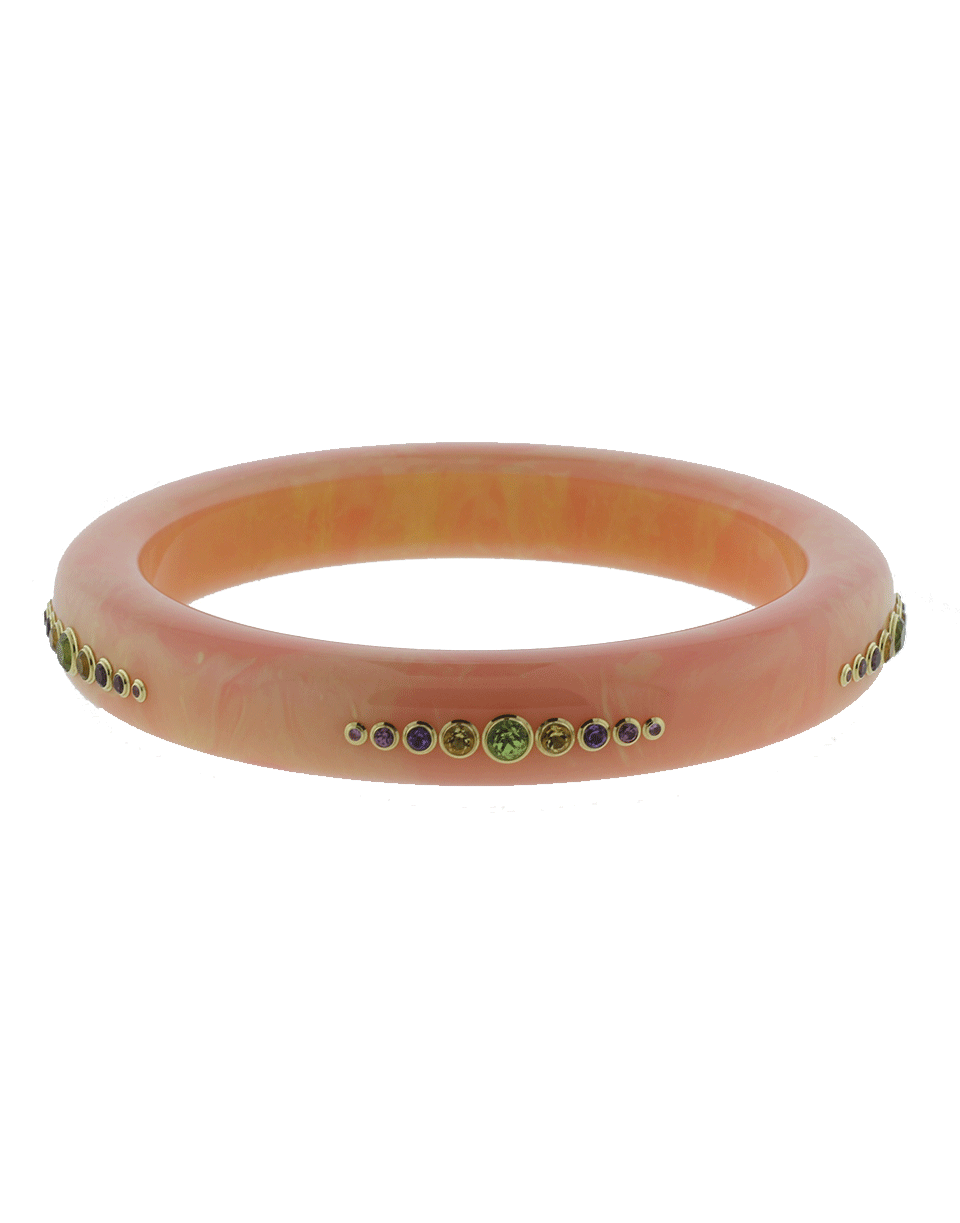 MARK DAVIS-Pink Bakelite Bangle-YELLOW GOLD