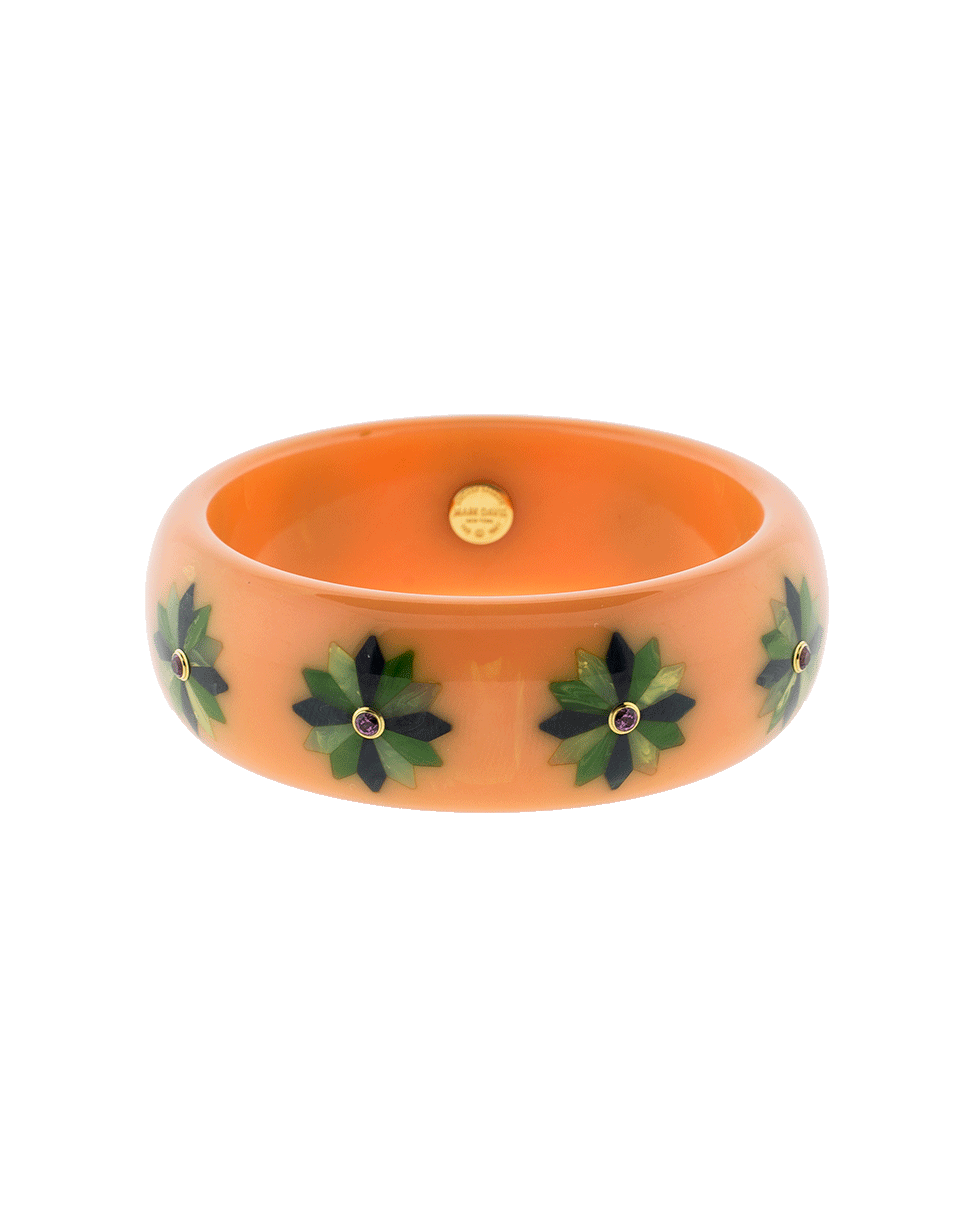 MARK DAVIS-Pink Green And Blue Bakelite Bangle-YELLOW GOLD